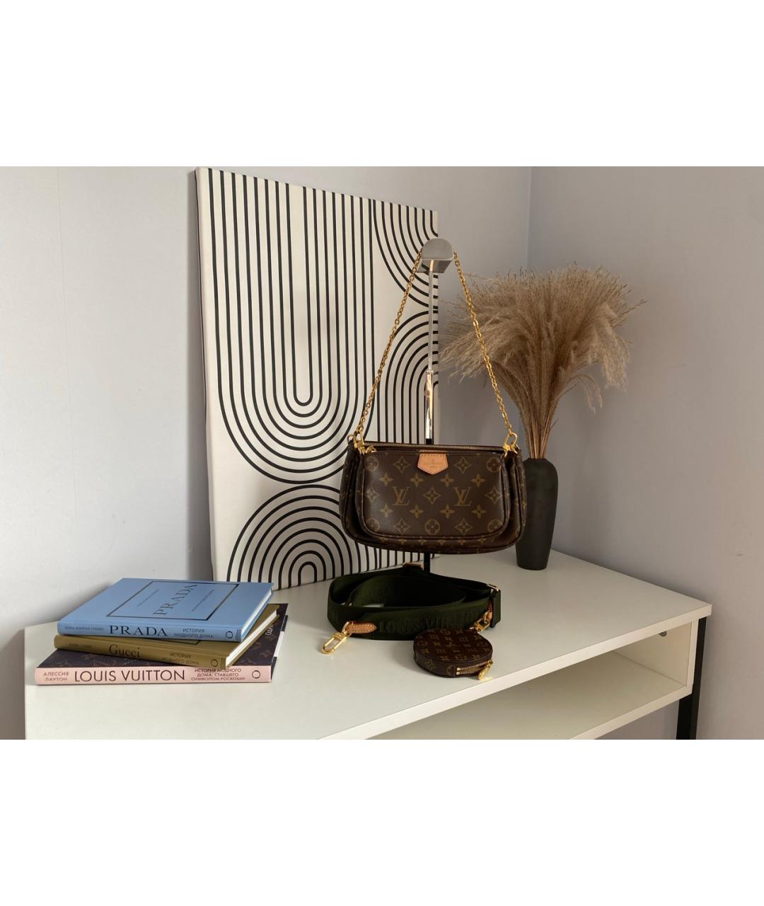 LOUIS VUITTON Коричневая канва сумка через плечо, фото 2