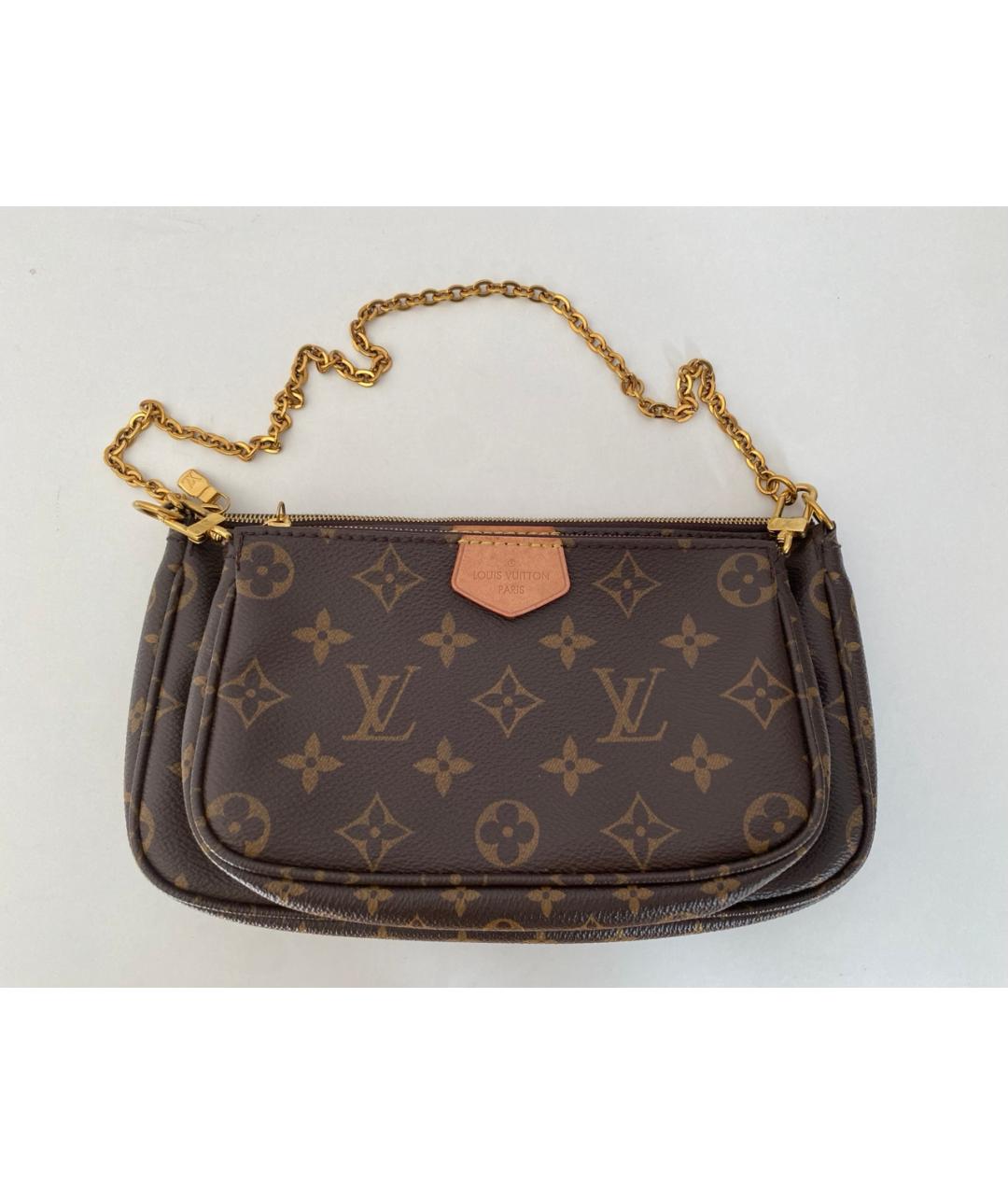 LOUIS VUITTON Коричневая канва сумка через плечо, фото 7