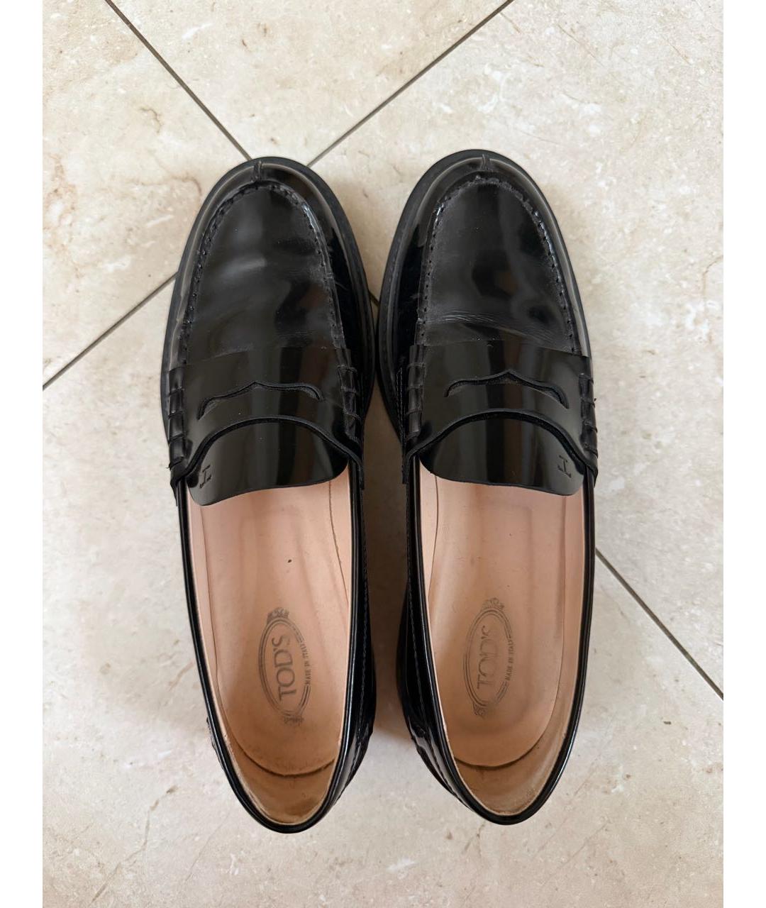 TOD'S Черные лоферы из лакированной кожи, фото 3