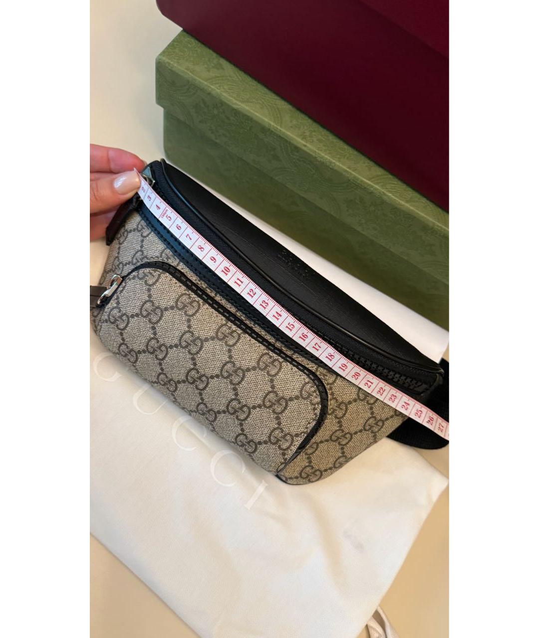 GUCCI Черная канва поясная сумка, фото 5