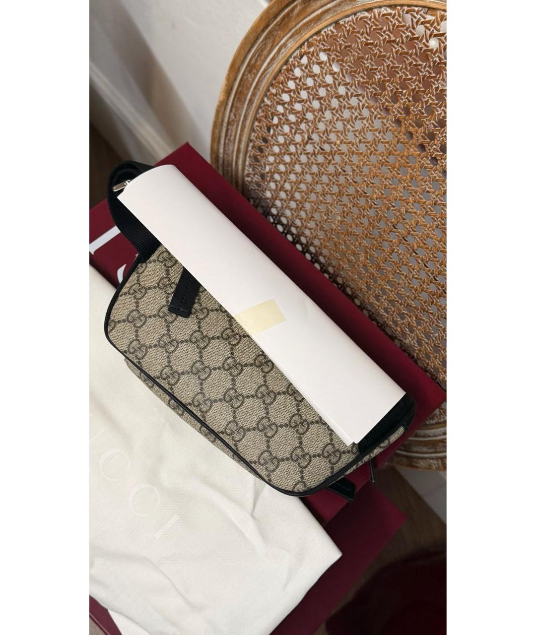 GUCCI Черная канва поясная сумка, фото 4
