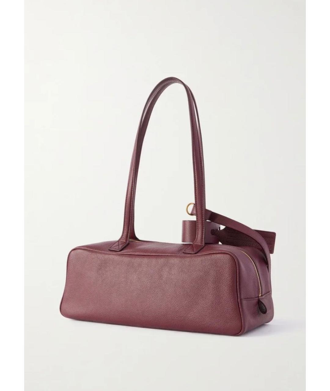 BALENCIAGA Бордовая кожаная сумка через плечо, фото 3