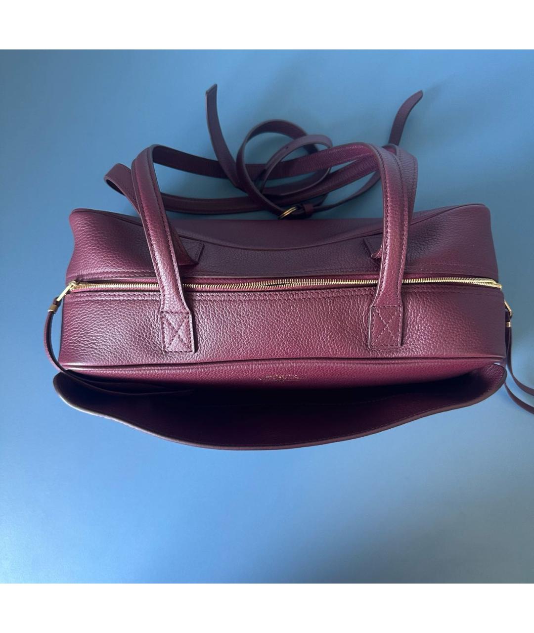 BALENCIAGA Бордовая кожаная сумка через плечо, фото 6