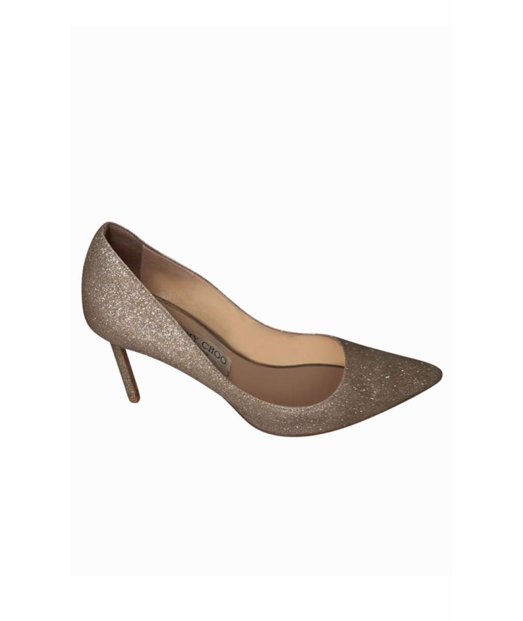 JIMMY CHOO Золотые туфли, фото 4