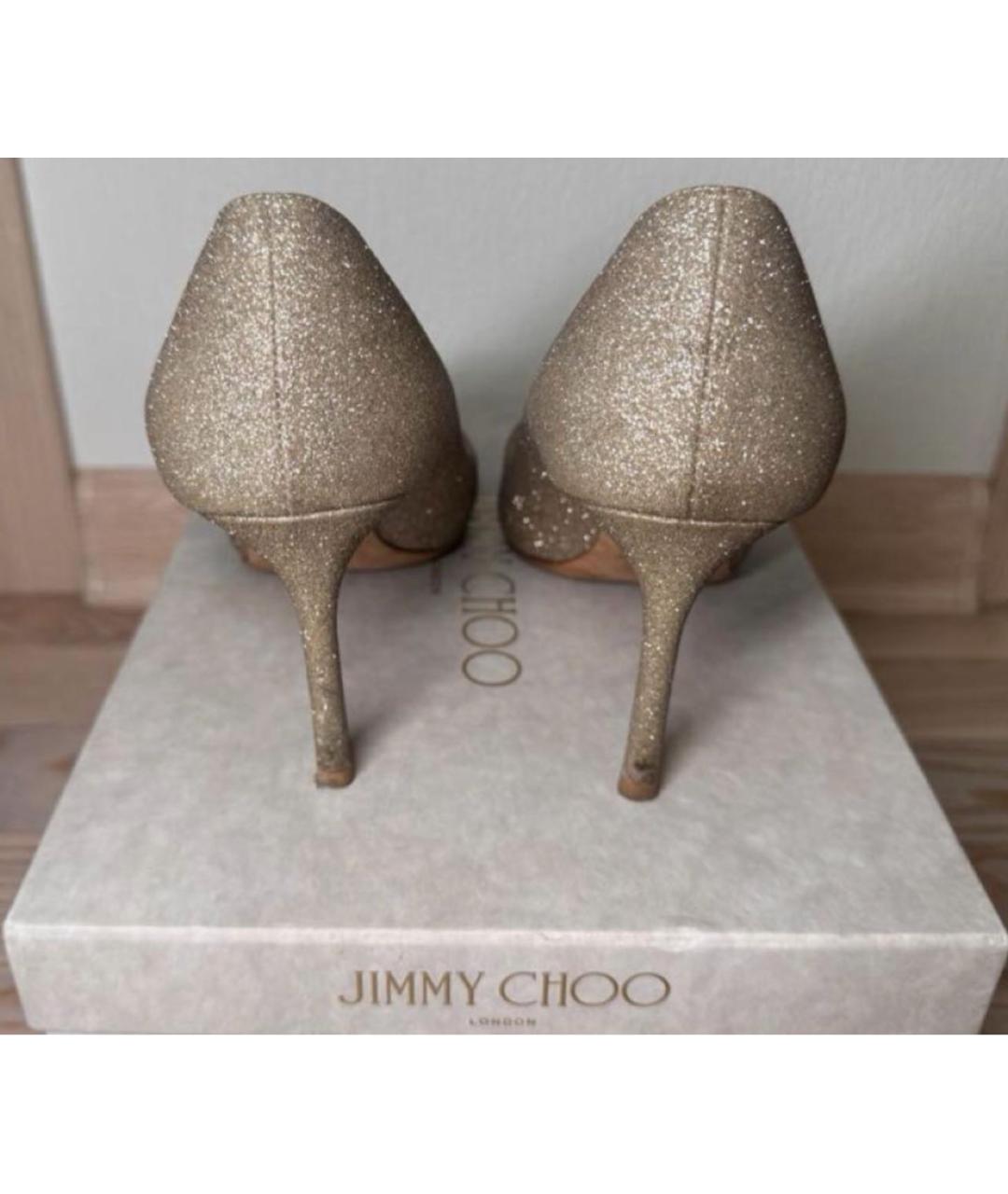JIMMY CHOO Золотые туфли, фото 3