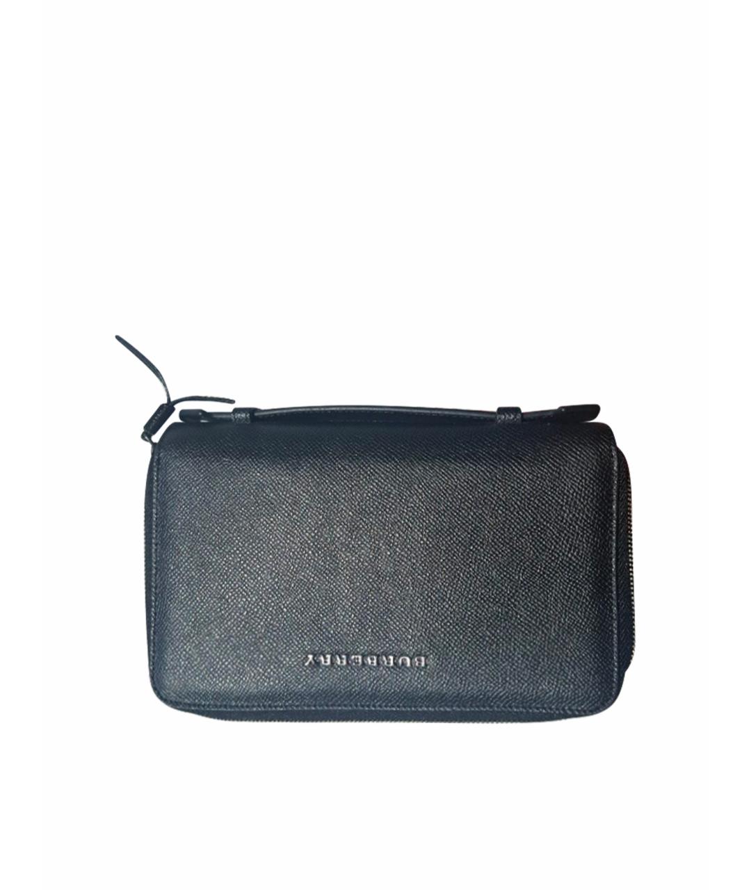 BURBERRY Черный кожаный кошелек, фото 6