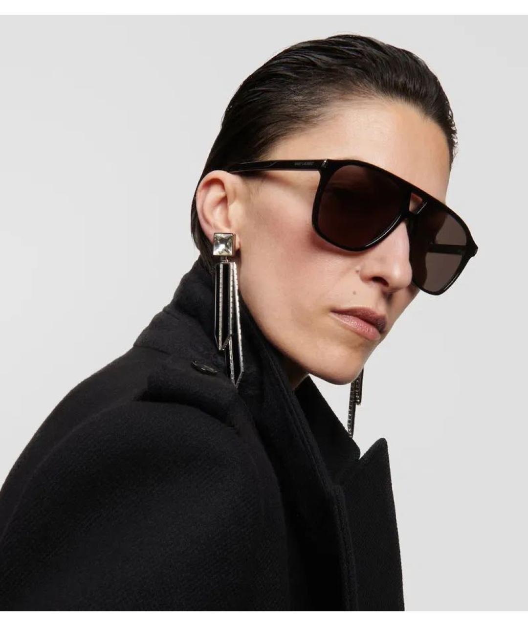SAINT LAURENT Черные пластиковые солнцезащитные очки, фото 2