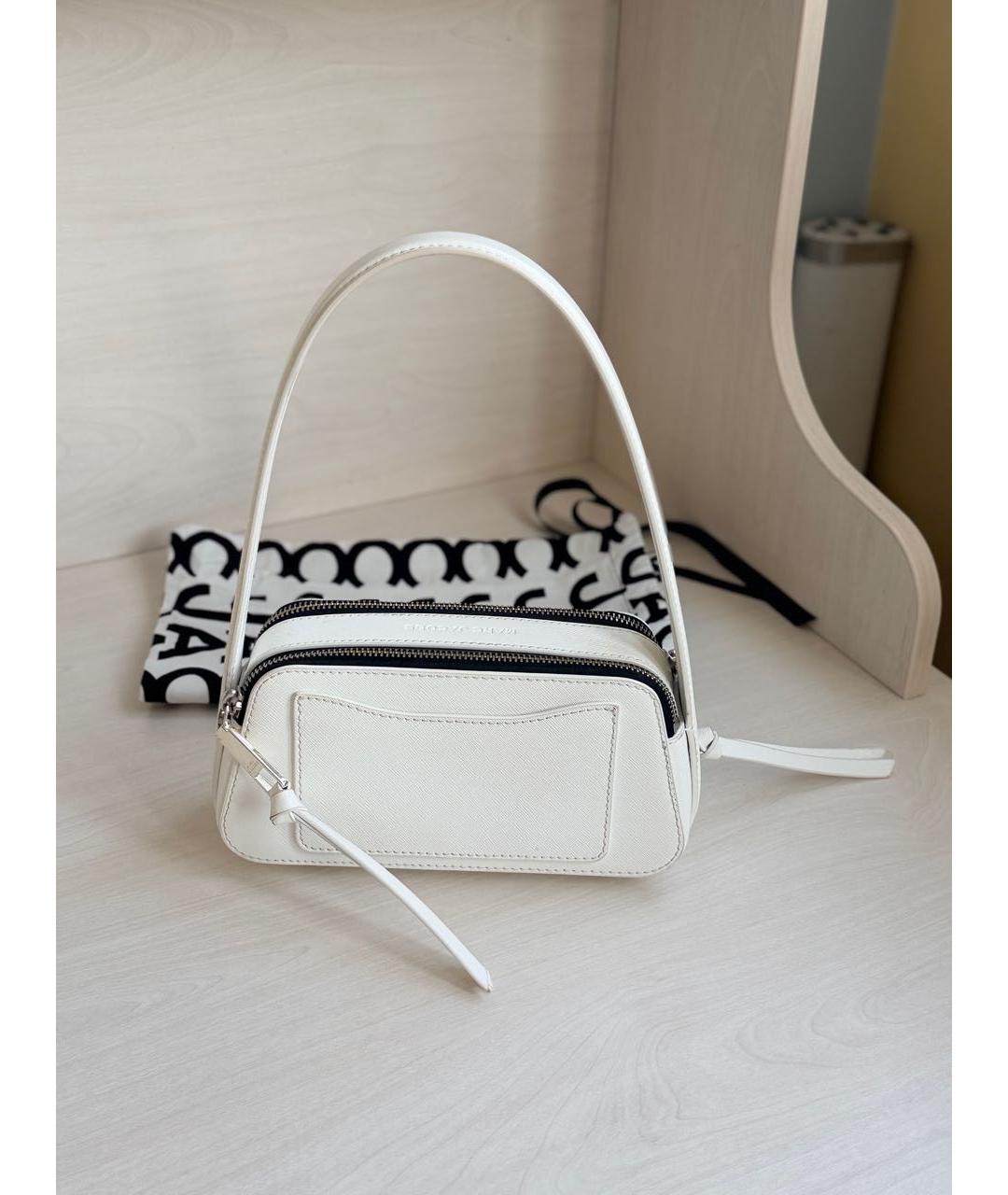 MARC JACOBS Белая кожаная сумка с короткими ручками, фото 3