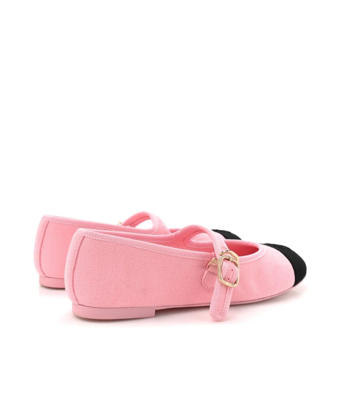 CHANEL Розовые текстильные балетки, фото 4