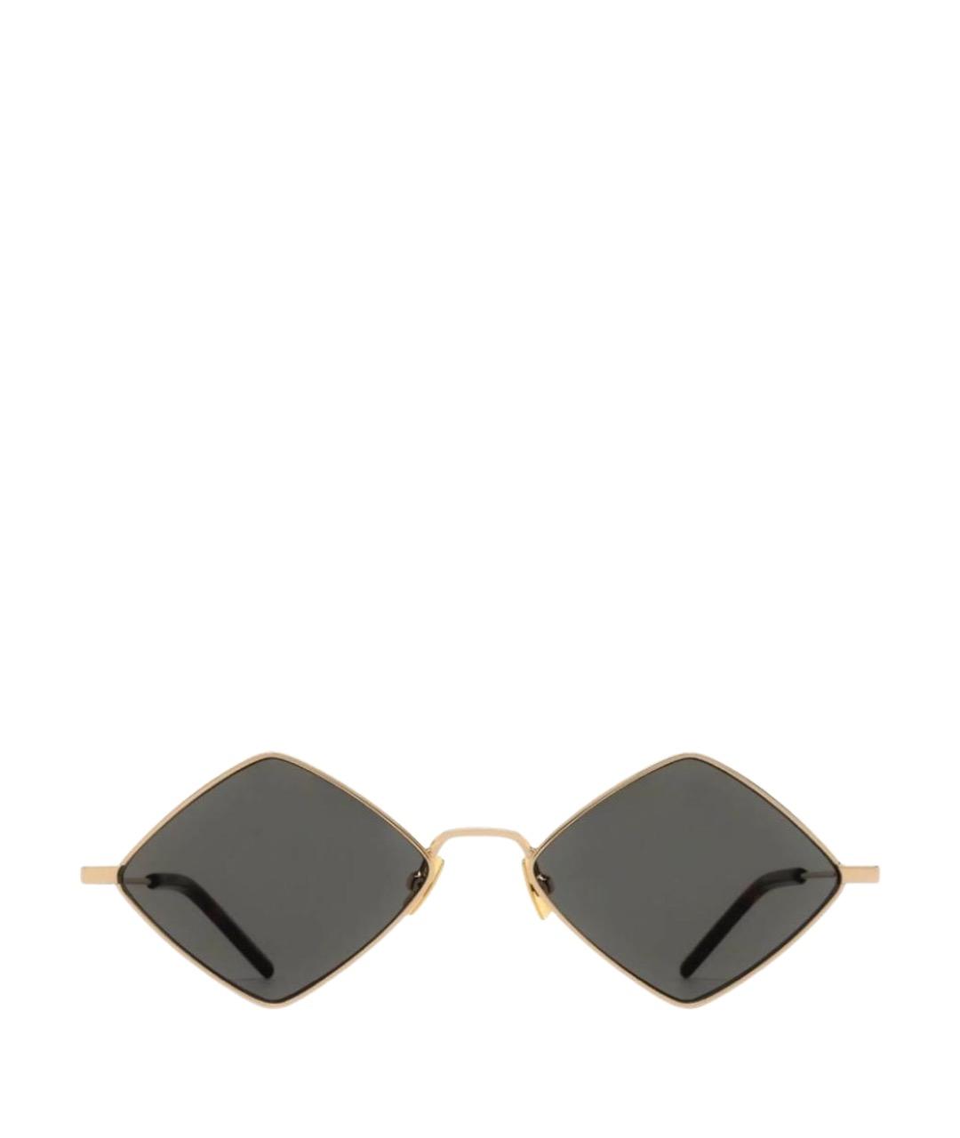 SAINT LAURENT Золотые металлические солнцезащитные очки, фото 1