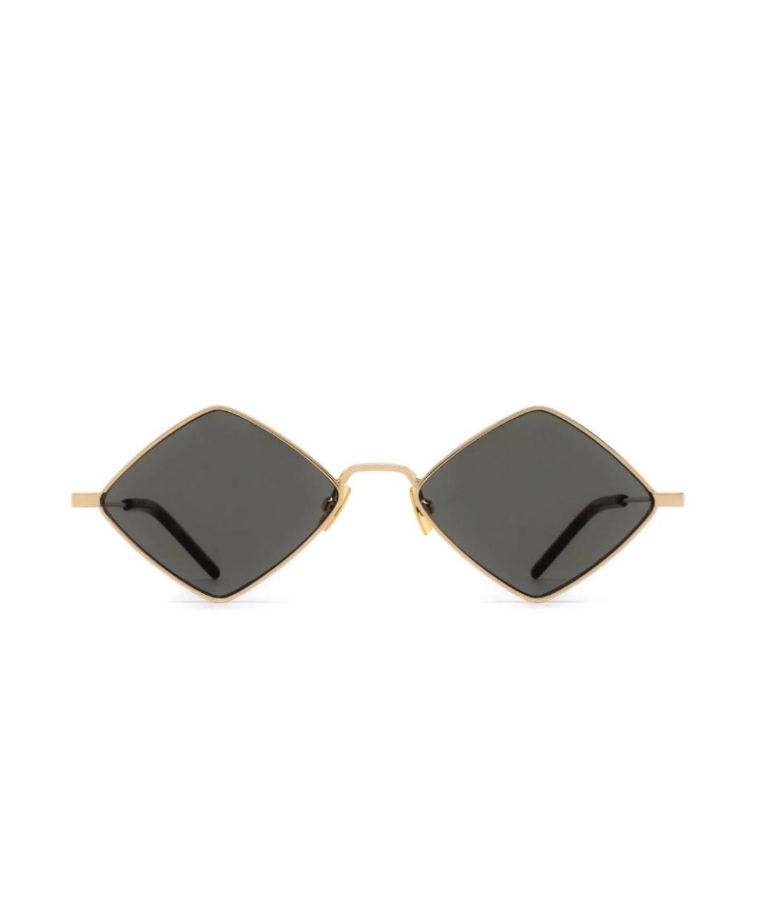 SAINT LAURENT Золотые металлические солнцезащитные очки, фото 6
