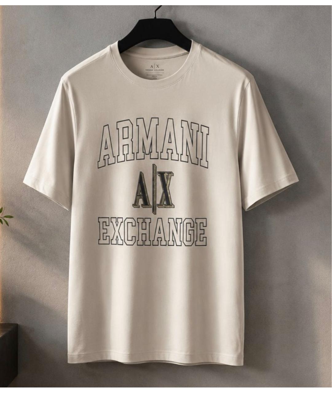 ARMANI EXCHANGE Бежевая хлопковая футболка, фото 6