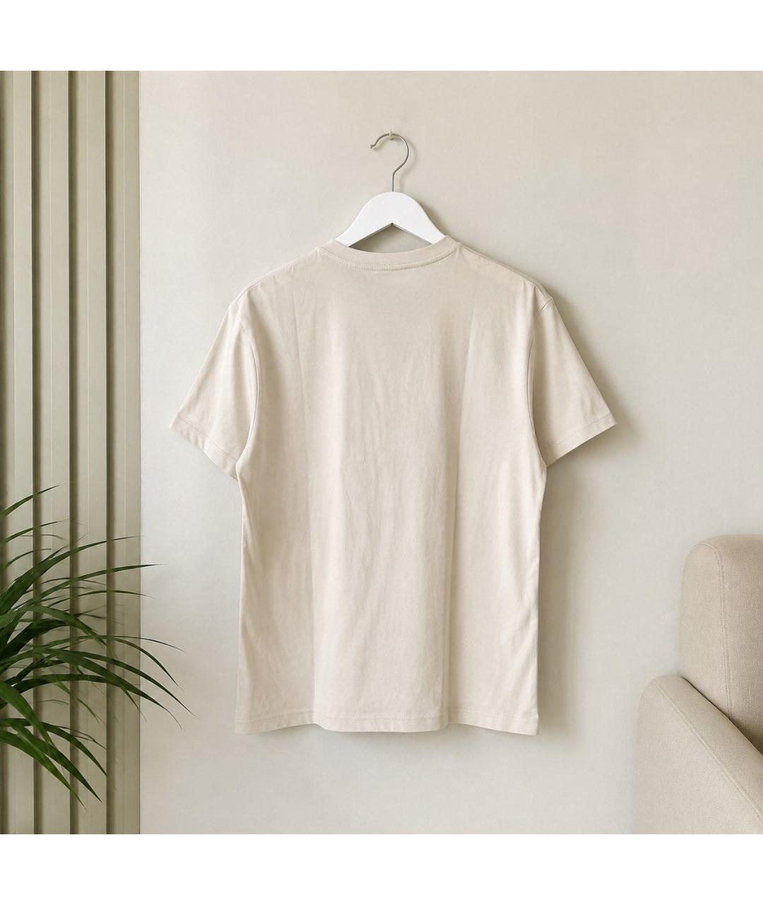 ARMANI EXCHANGE Бежевая хлопковая футболка, фото 3