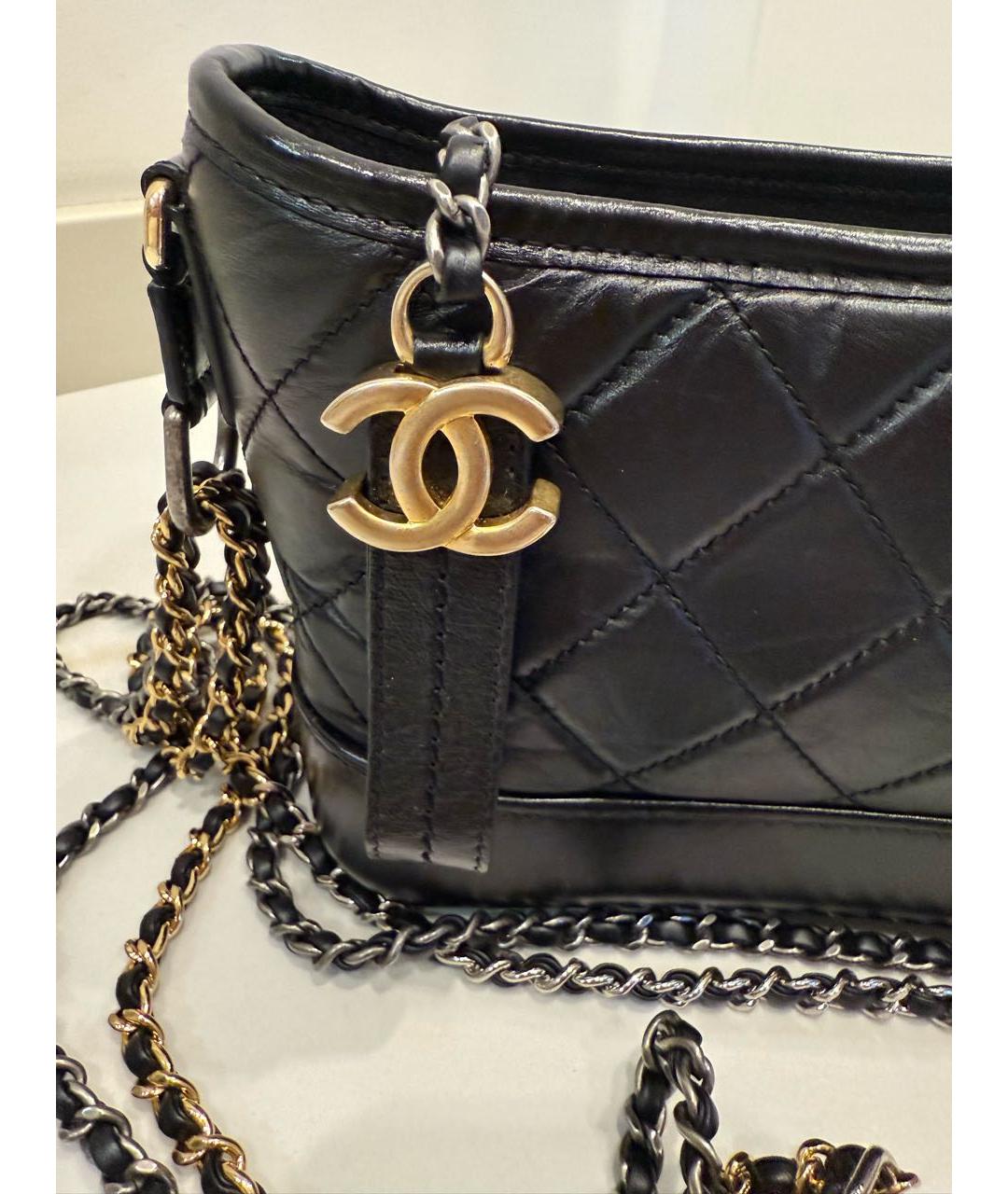 CHANEL Черная кожаная сумка через плечо, фото 6