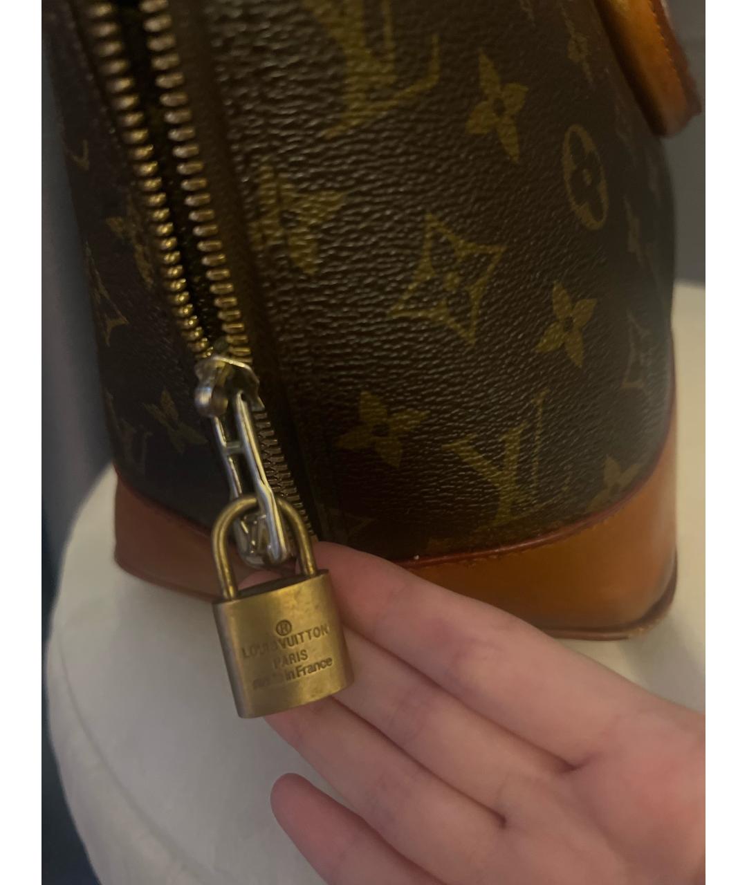 LOUIS VUITTON Коричневая канва сумка с короткими ручками, фото 4