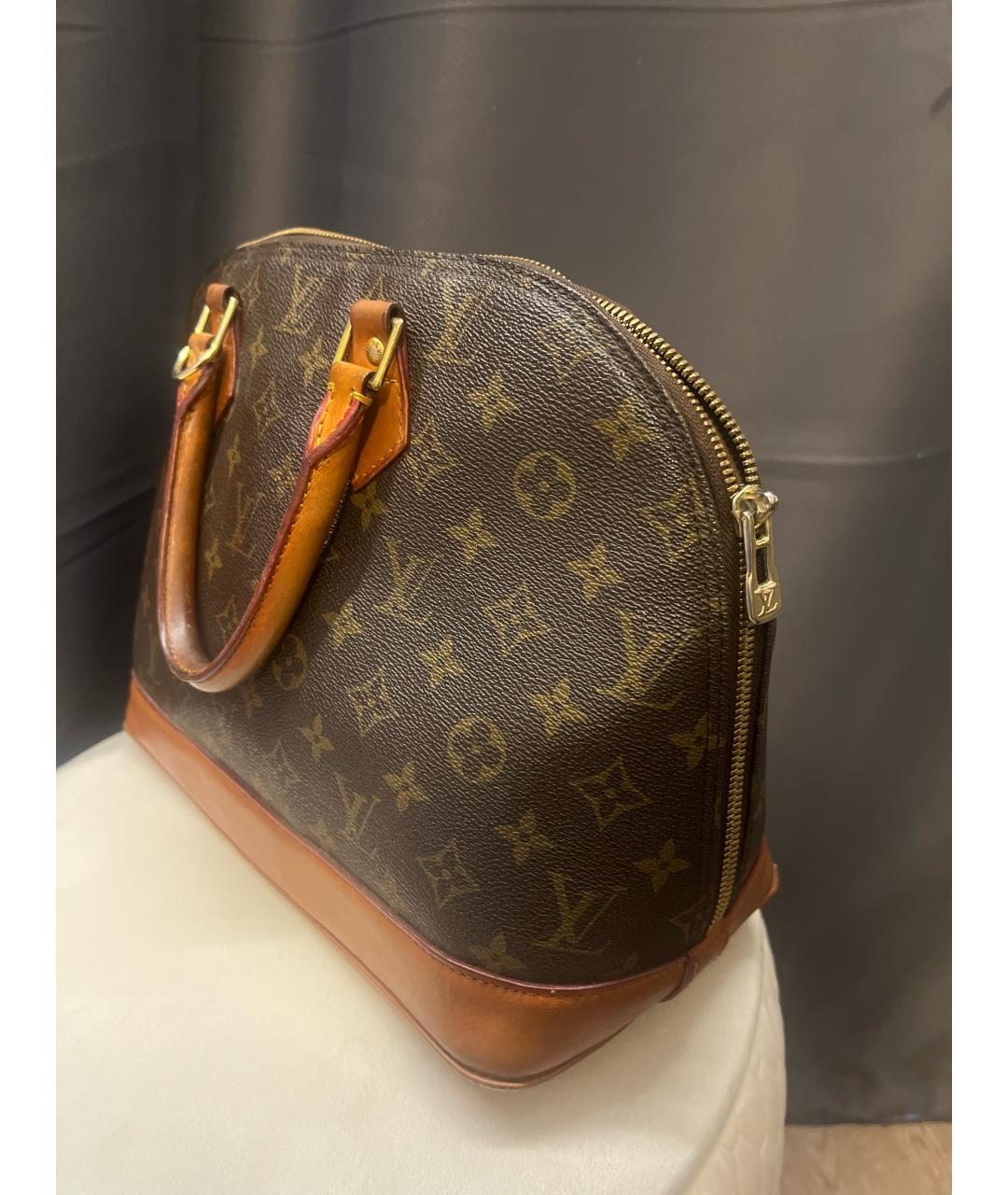 LOUIS VUITTON Коричневая канва сумка с короткими ручками, фото 2