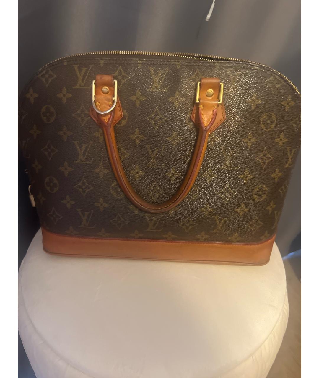 LOUIS VUITTON Коричневая канва сумка с короткими ручками, фото 6