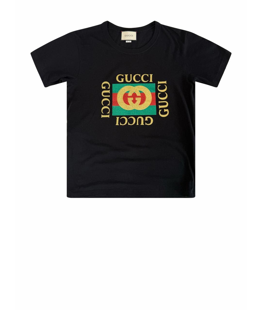 GUCCI Черная хлопковая майка, фото 1