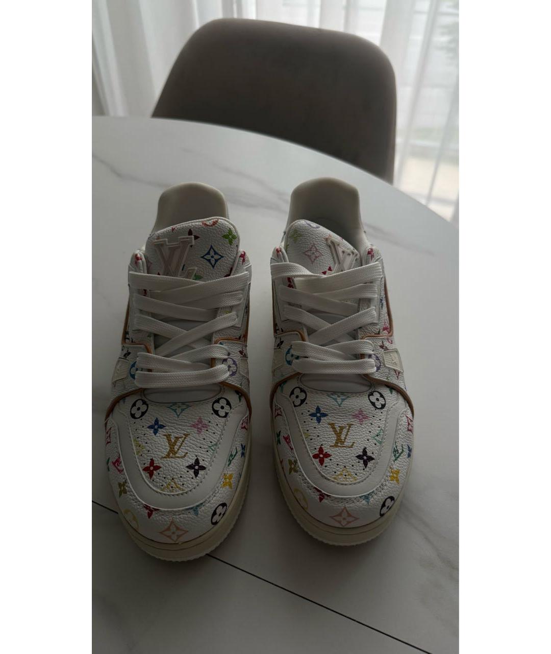 LOUIS VUITTON Белые кожаные кроссовки, фото 3