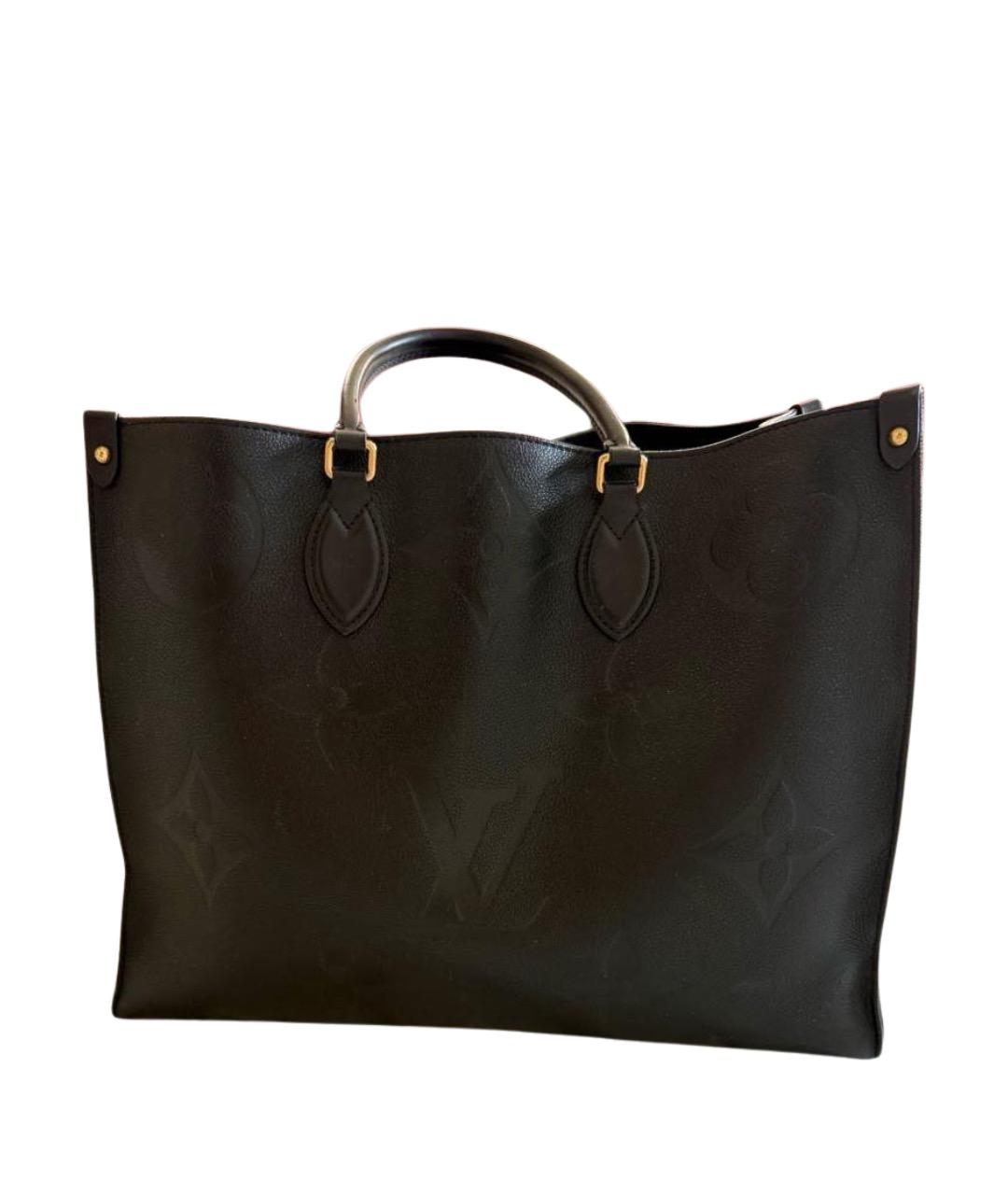 LOUIS VUITTON Черная кожаная сумка тоут, фото 1