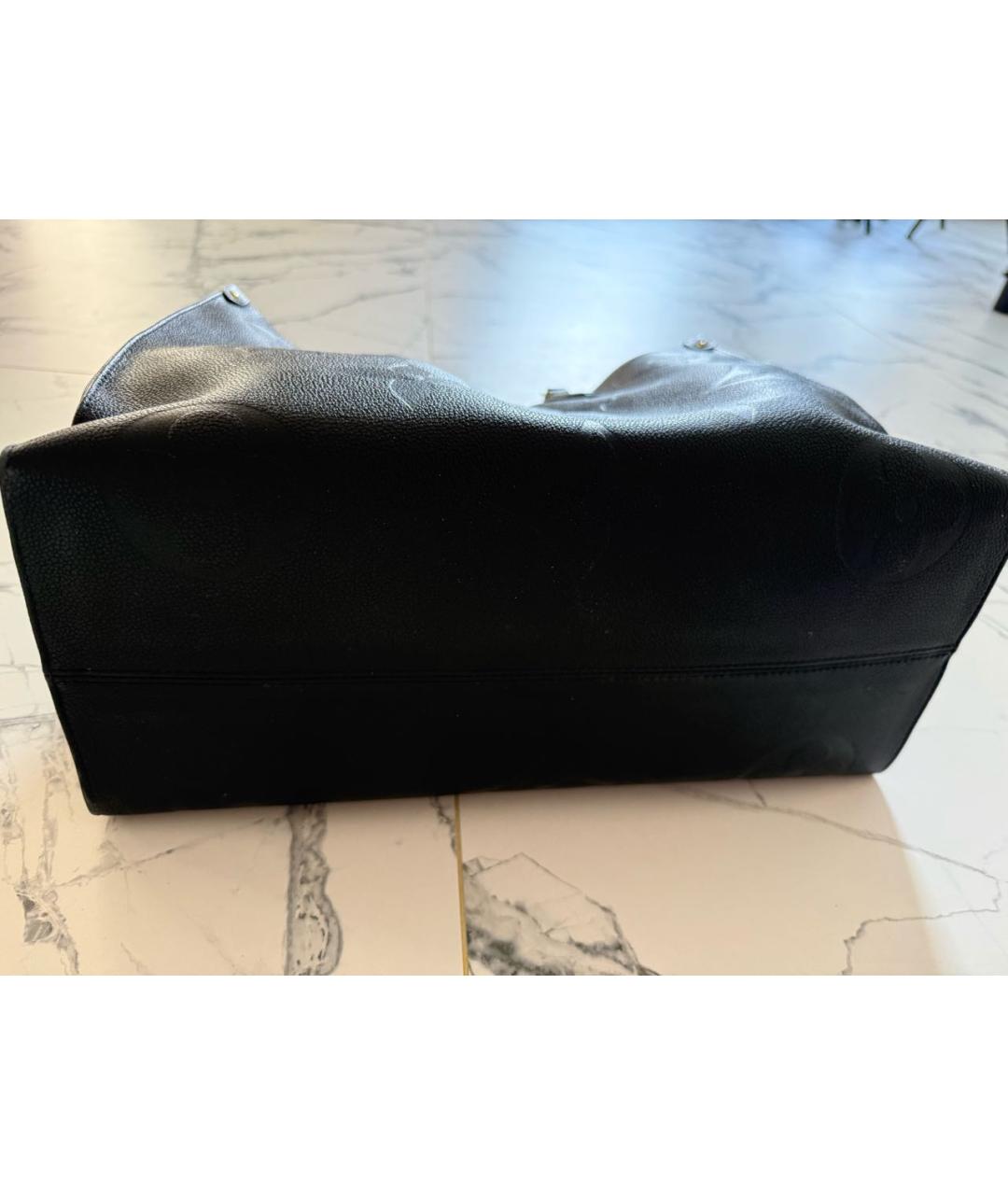 LOUIS VUITTON Черная кожаная сумка тоут, фото 4