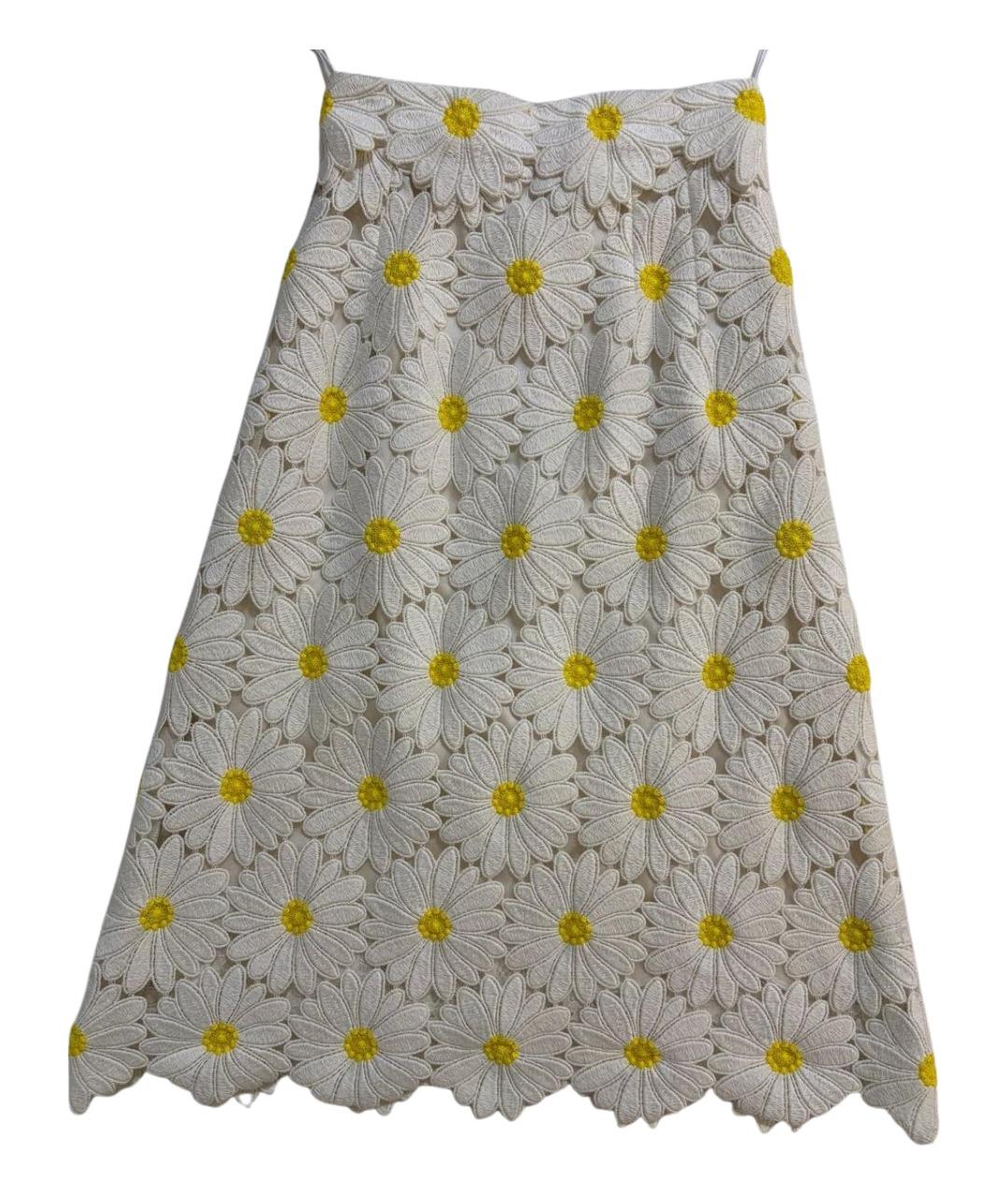 DOLCE&GABBANA Белая хлопковая юбка миди, фото 1