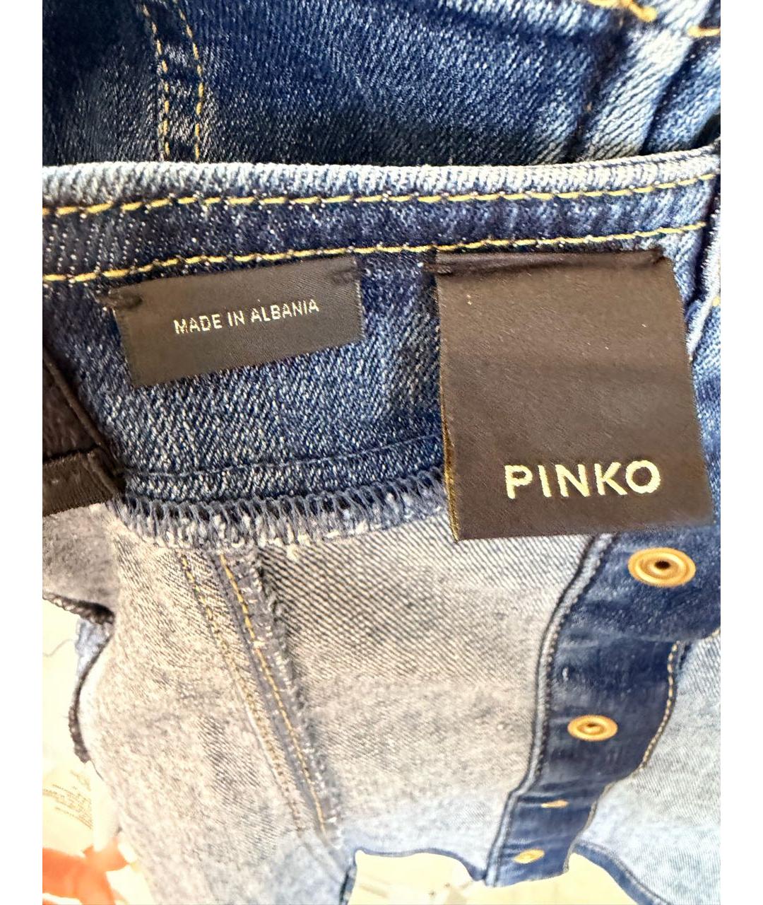 PINKO Темно-синяя деним майка, фото 8