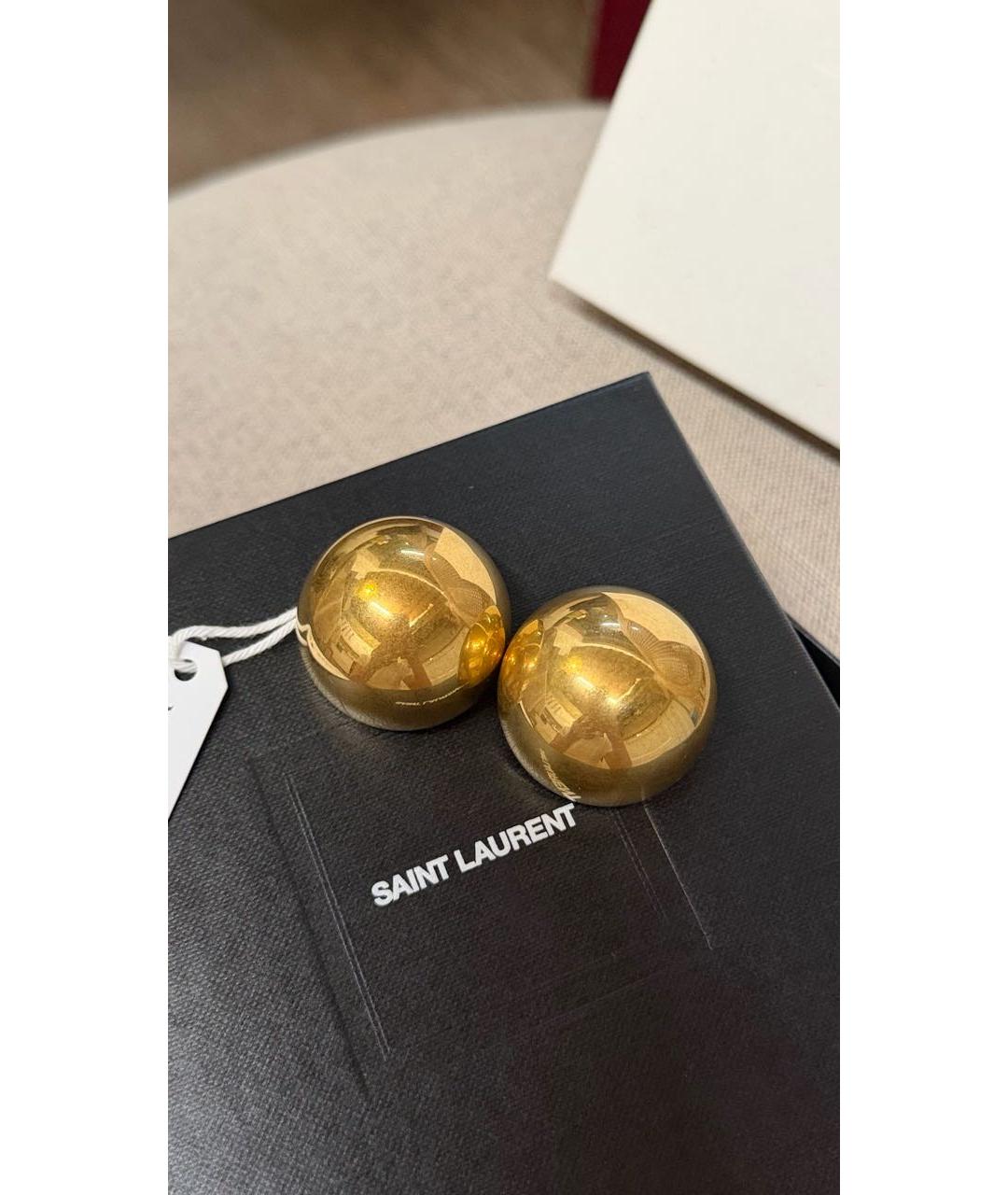 SAINT LAURENT Золотые латунные клипсы, фото 4