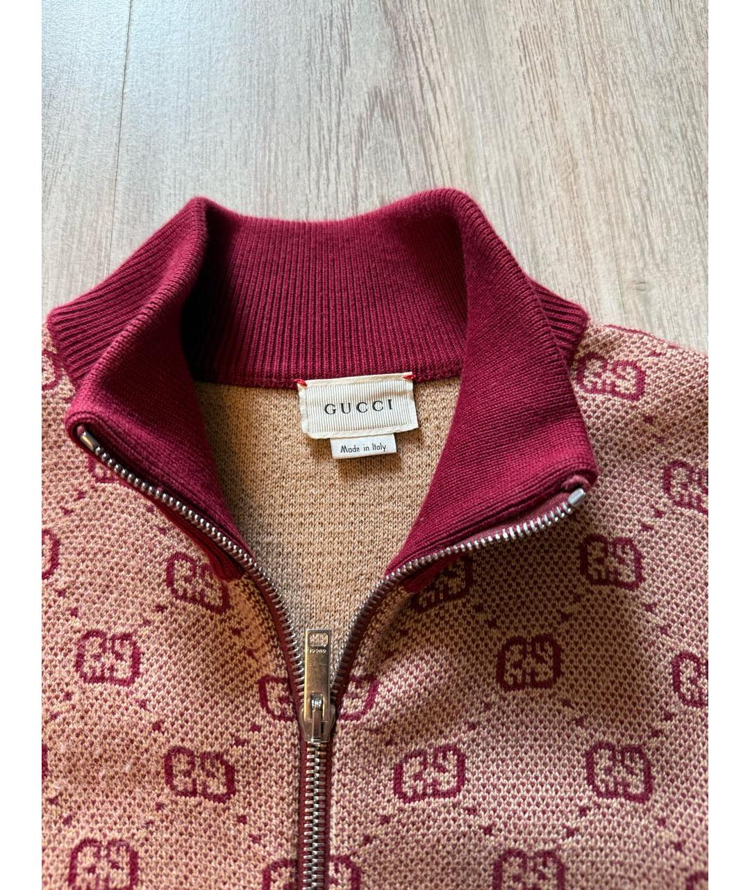 GUCCI Бордовый кашемировый джемпер / свитер, фото 2