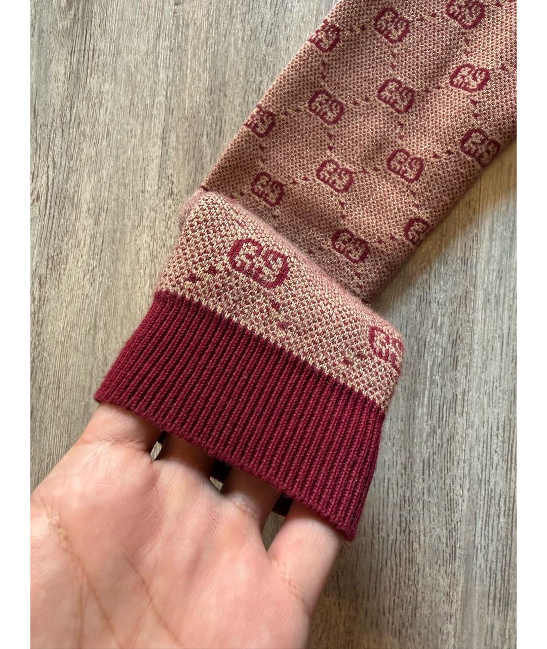 GUCCI Бордовый кашемировый джемпер / свитер, фото 4