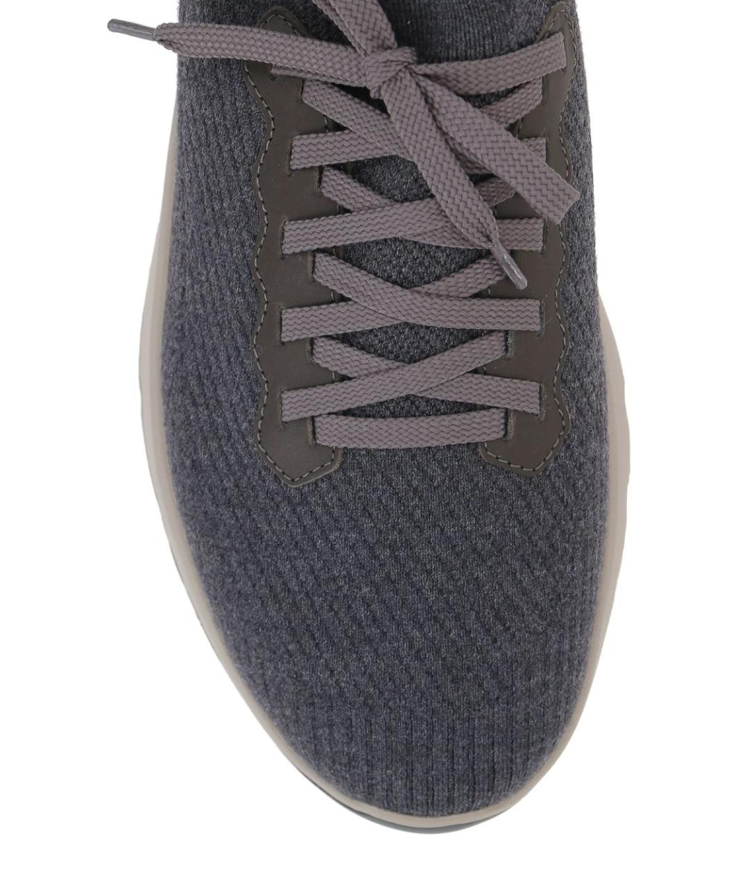 BRUNELLO CUCINELLI Антрацитовые текстильные низкие кроссовки / кеды, фото 6
