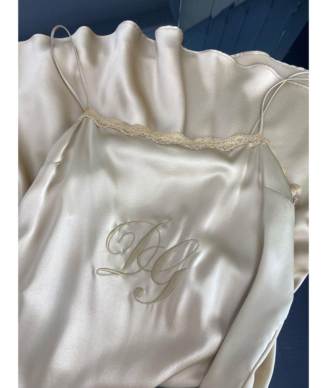 DOLCE&GABBANA Золотое шелковое коктейльное платье, фото 3