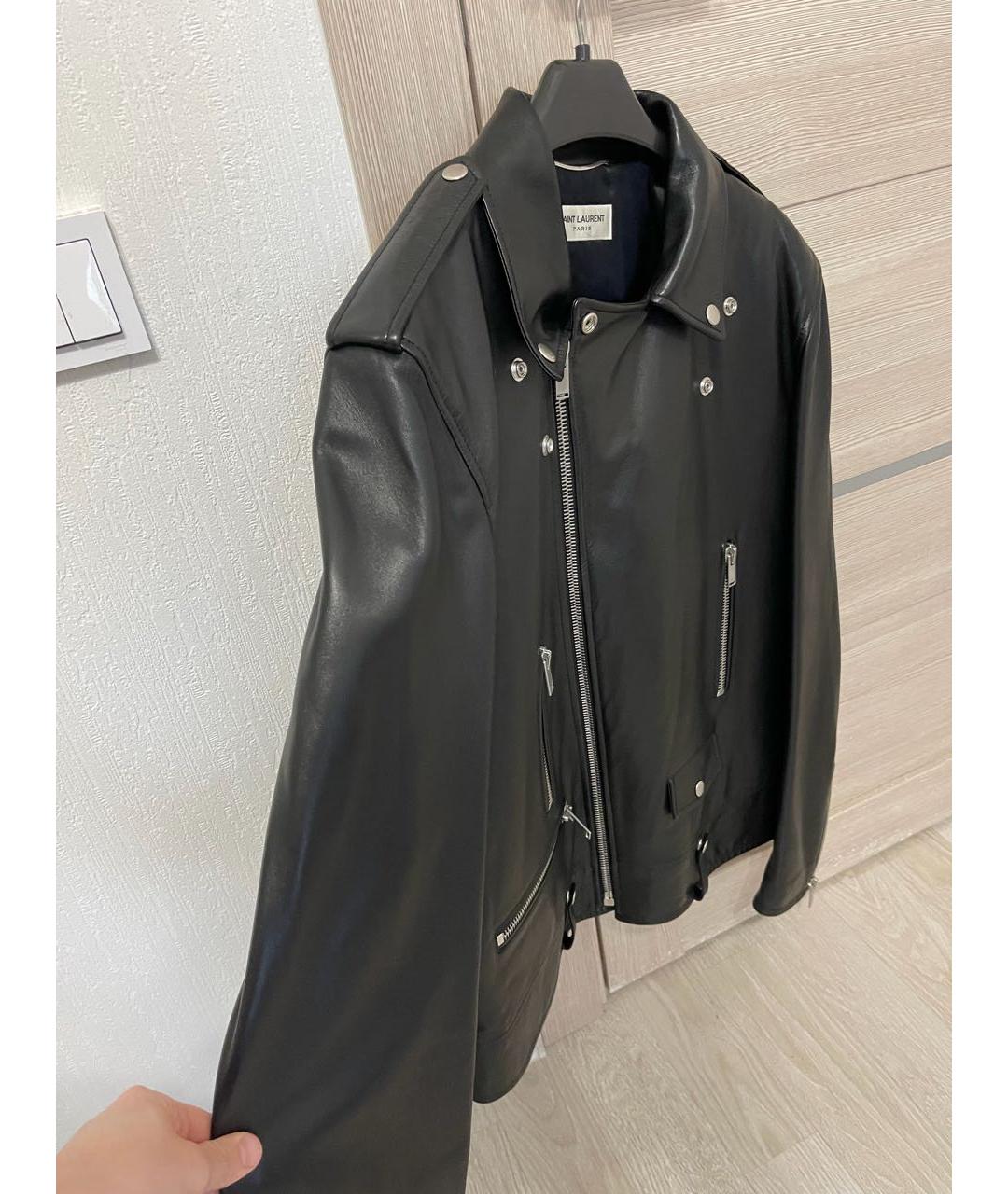 SAINT LAURENT Черная кожаная куртка, фото 5