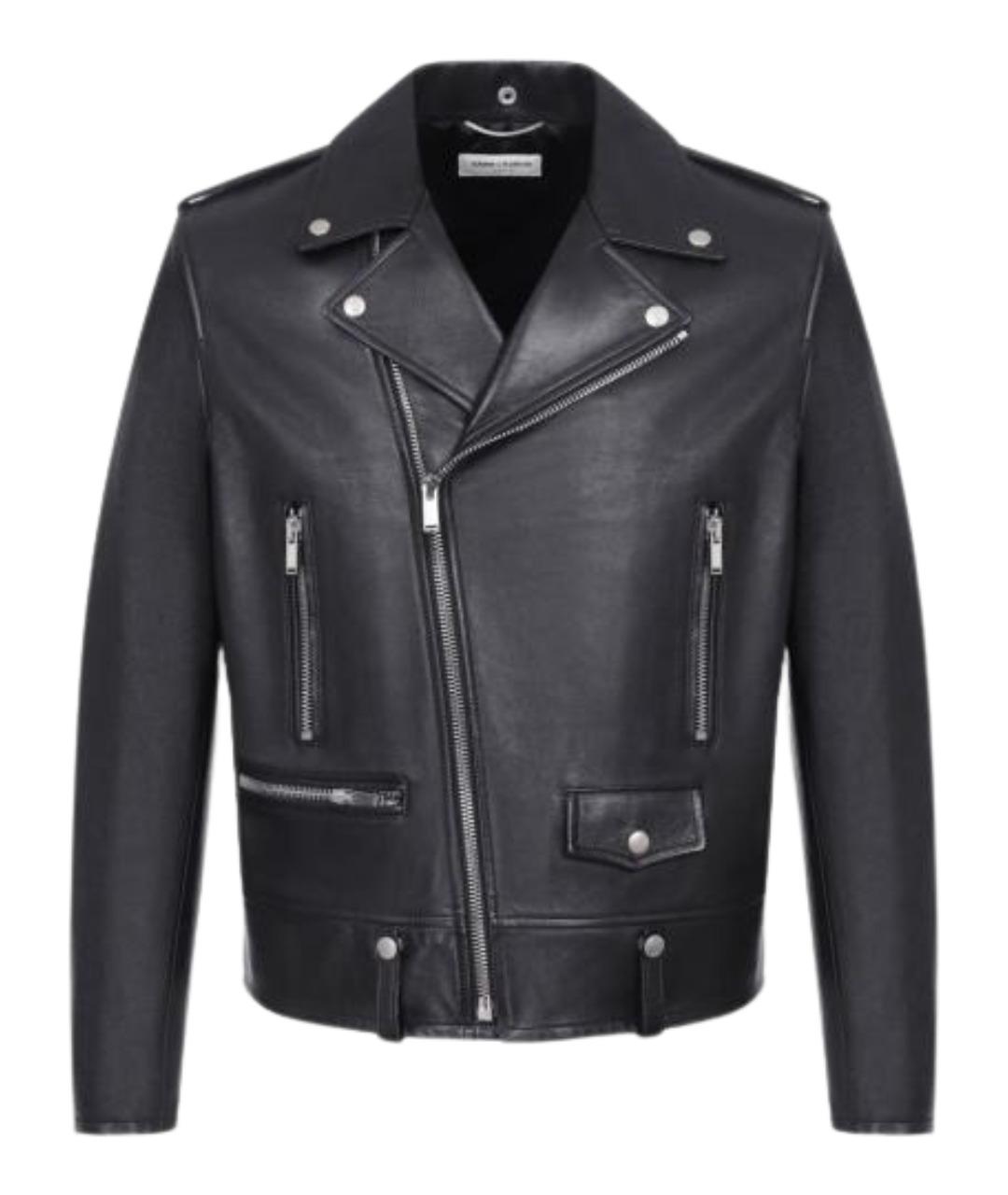 SAINT LAURENT Черная кожаная куртка, фото 1