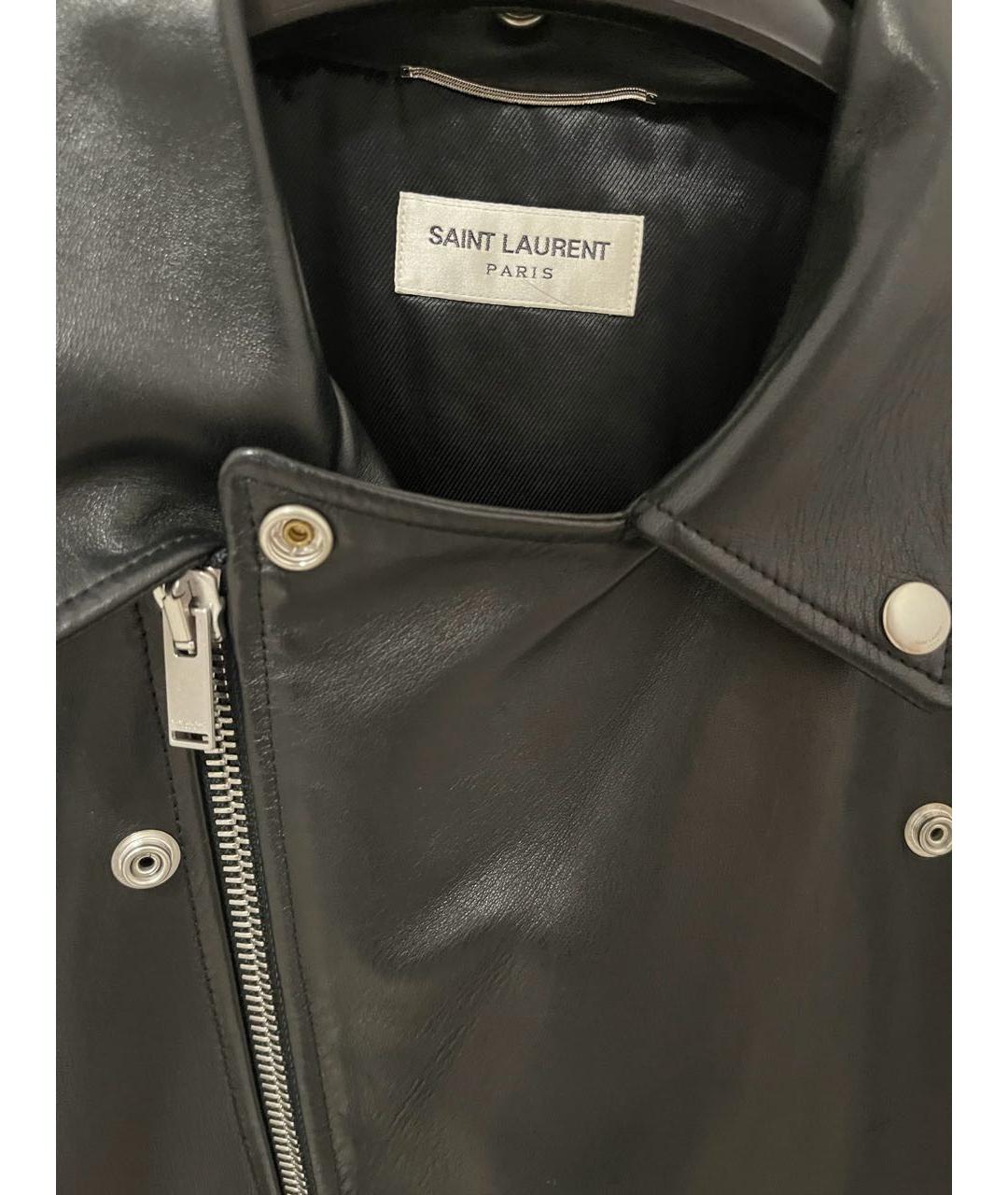 SAINT LAURENT Черная кожаная куртка, фото 4