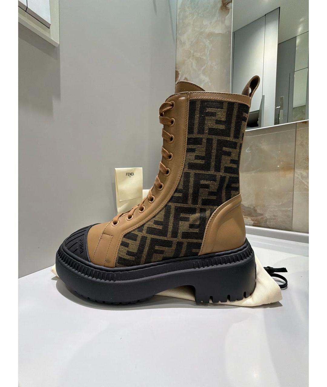 FENDI Коричневые ботинки, фото 8