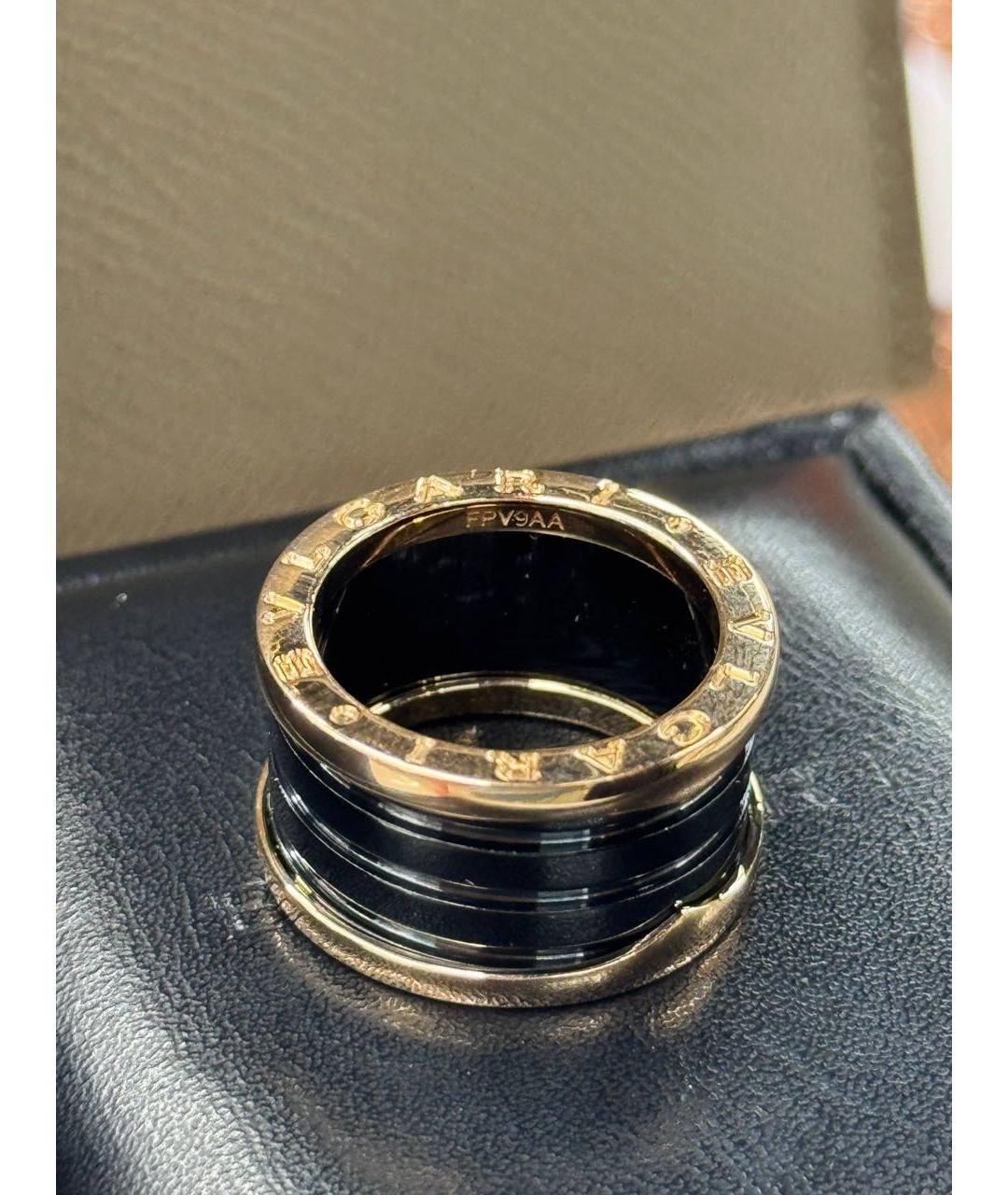 BVLGARI Черное кольцо из желтого золота, фото 5