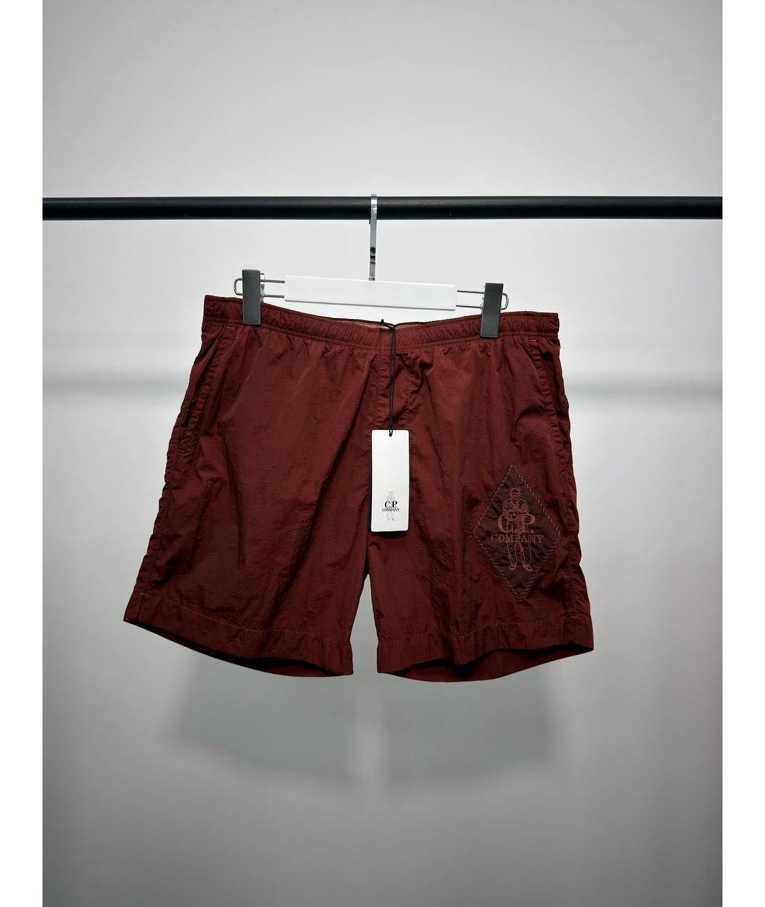 CP COMPANY Бордовые нейлоновые шорты, фото 5