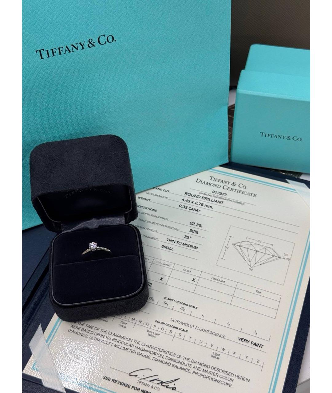 TIFFANY&CO Серебряное платиновое кольцо, фото 2