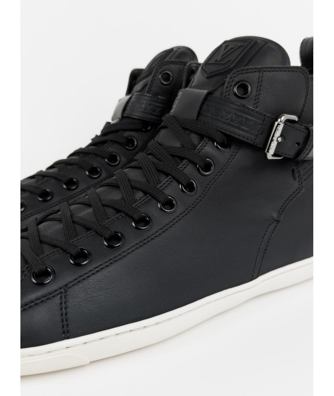 LOUIS VUITTON Черные кожаные высокие кроссовки / кеды, фото 9