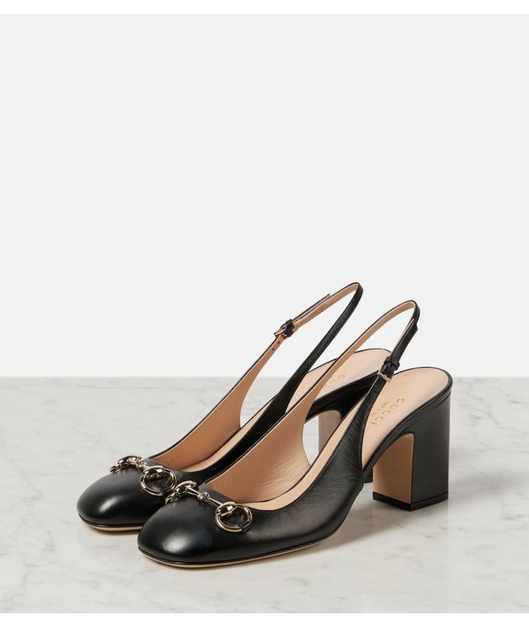 GUCCI Черные кожаные босоножки, фото 7