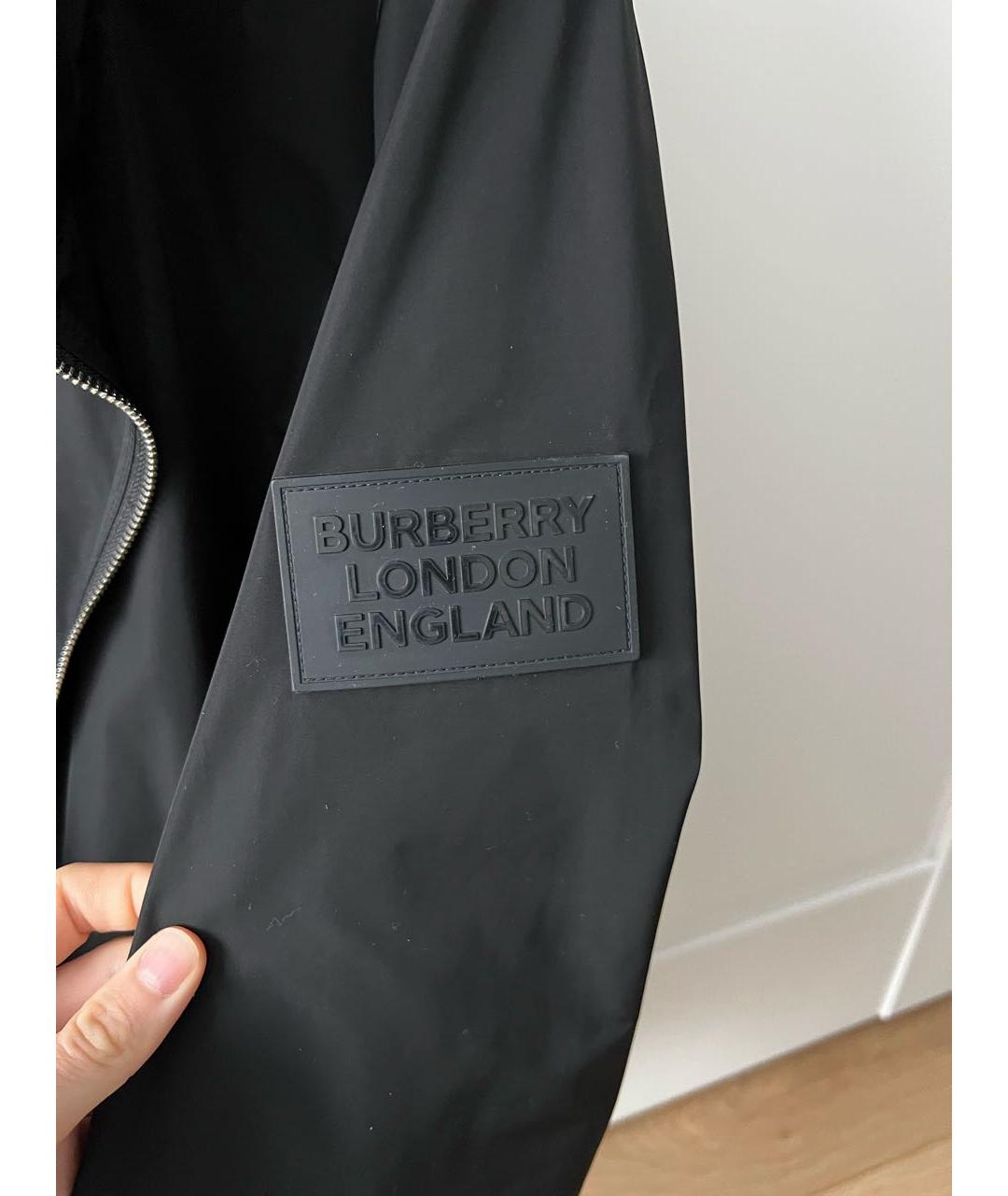 BURBERRY Черная полиэстеровая куртка, фото 7