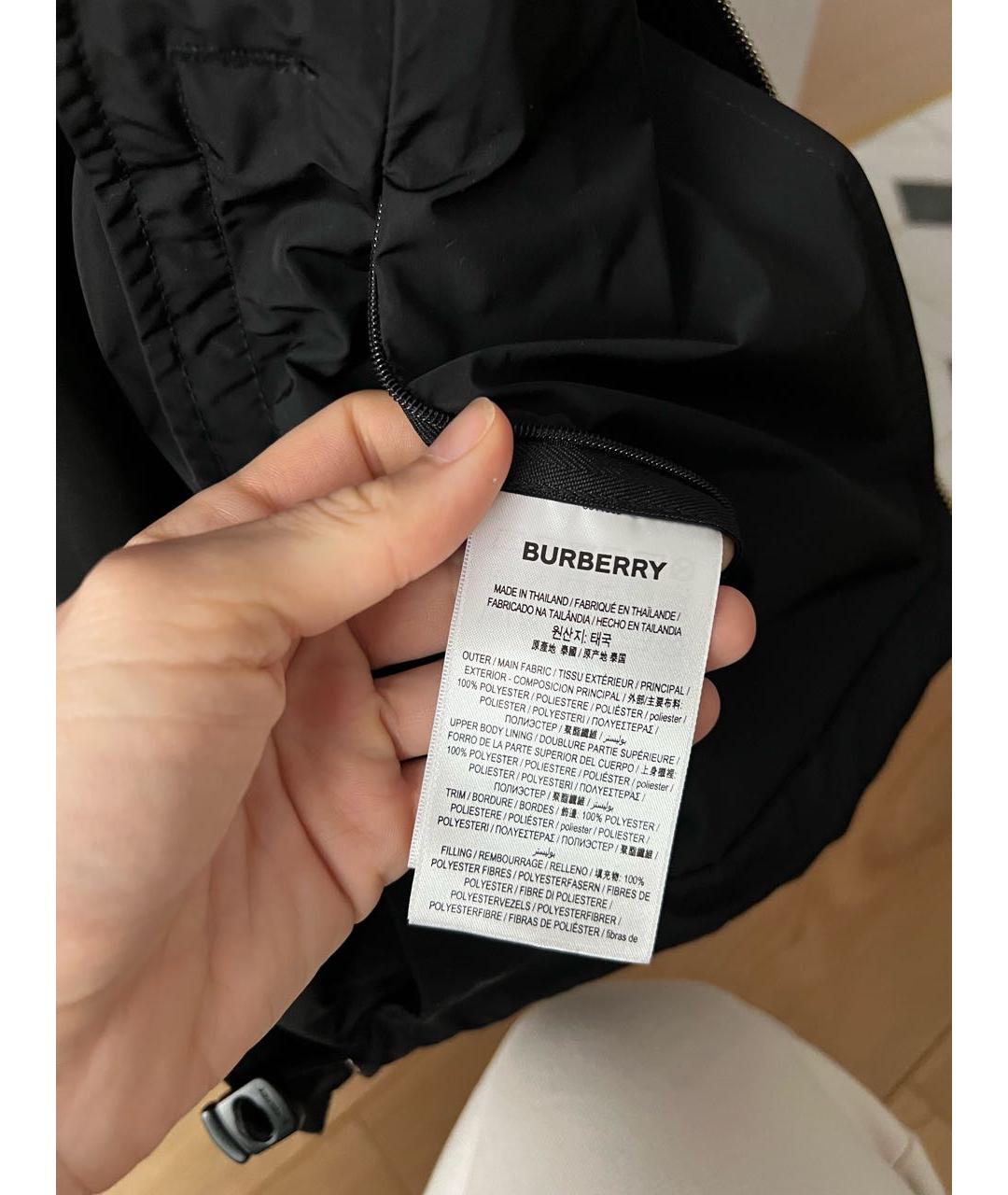 BURBERRY Черная полиэстеровая куртка, фото 6