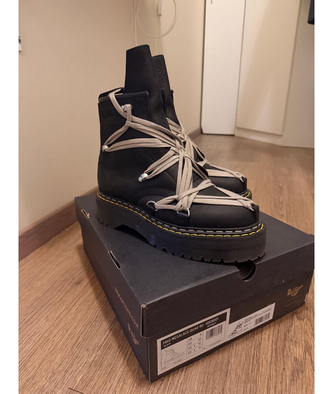 DR. MARTENS Черные кожаные высокие ботинки, фото 5