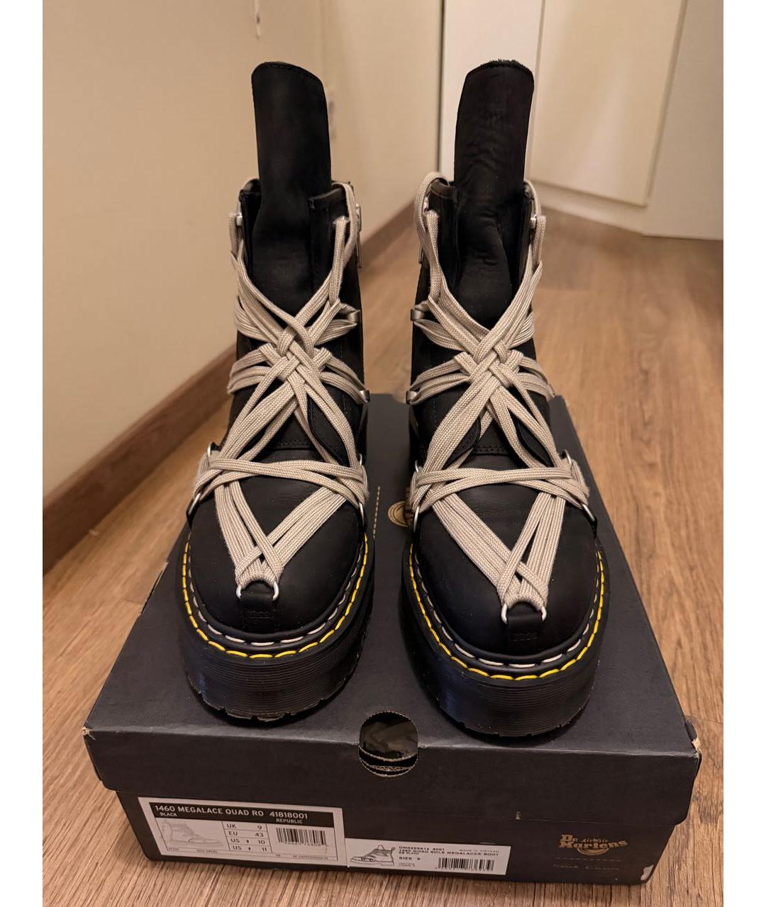 DR. MARTENS Черные кожаные высокие ботинки, фото 2