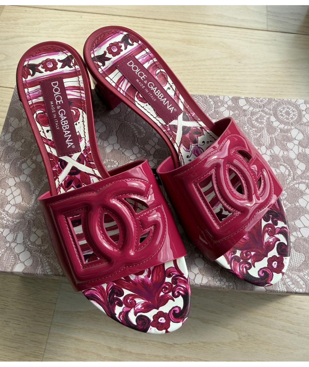 DOLCE&GABBANA Фуксия мюли из лакированной кожи, фото 9