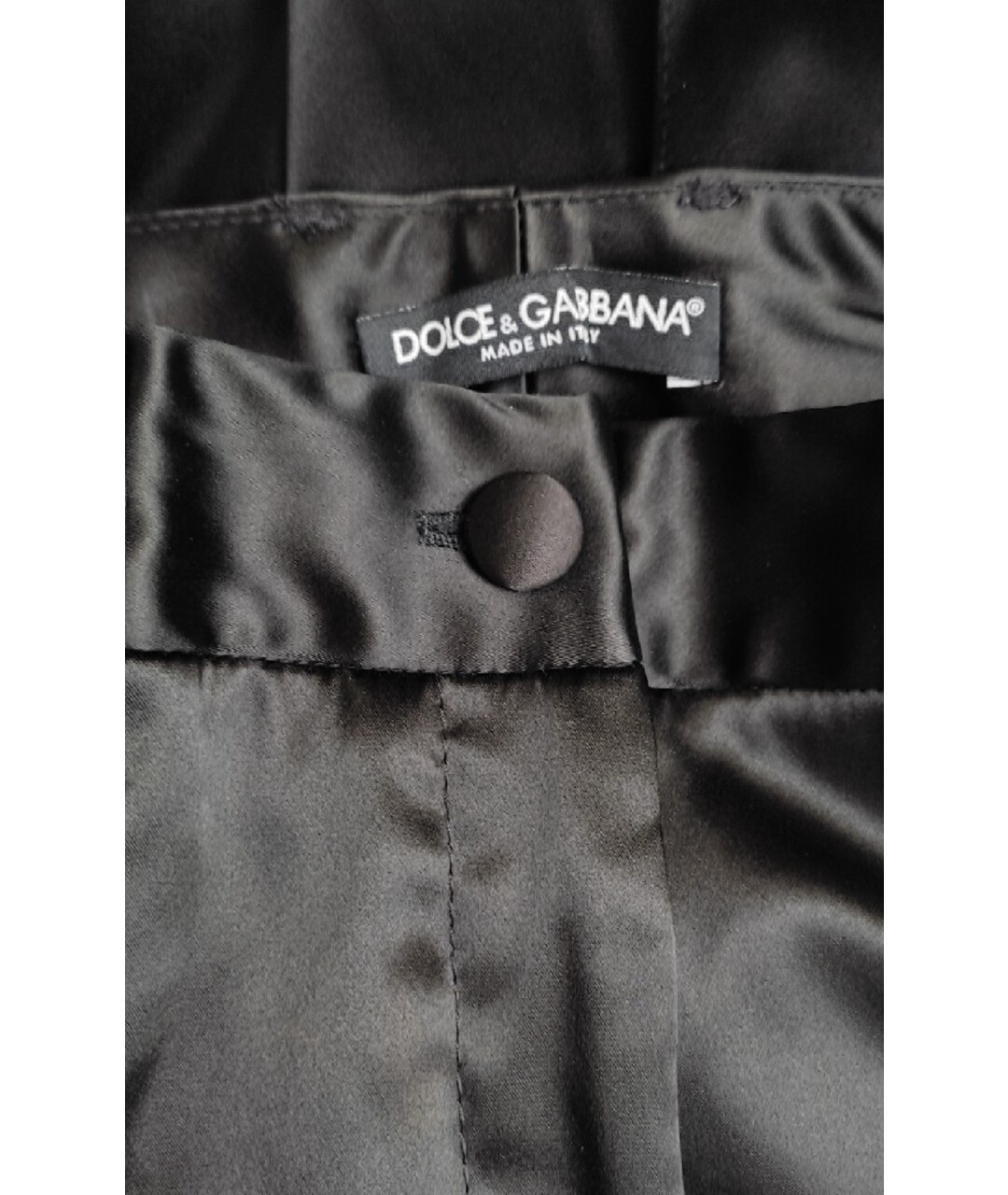 DOLCE&GABBANA Черные ацетатные прямые брюки, фото 5