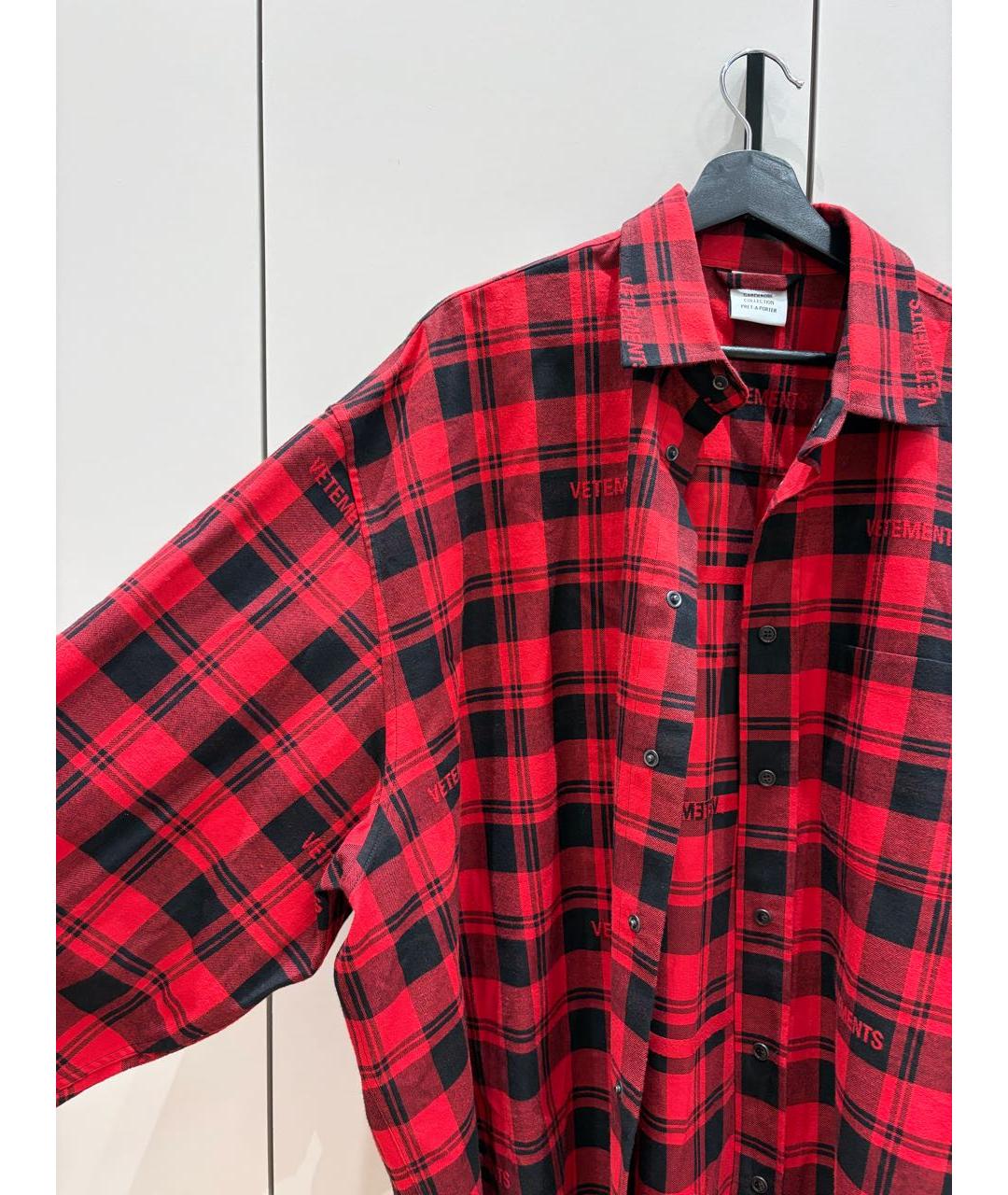 VETEMENTS Красная хлопковая рубашка, фото 4