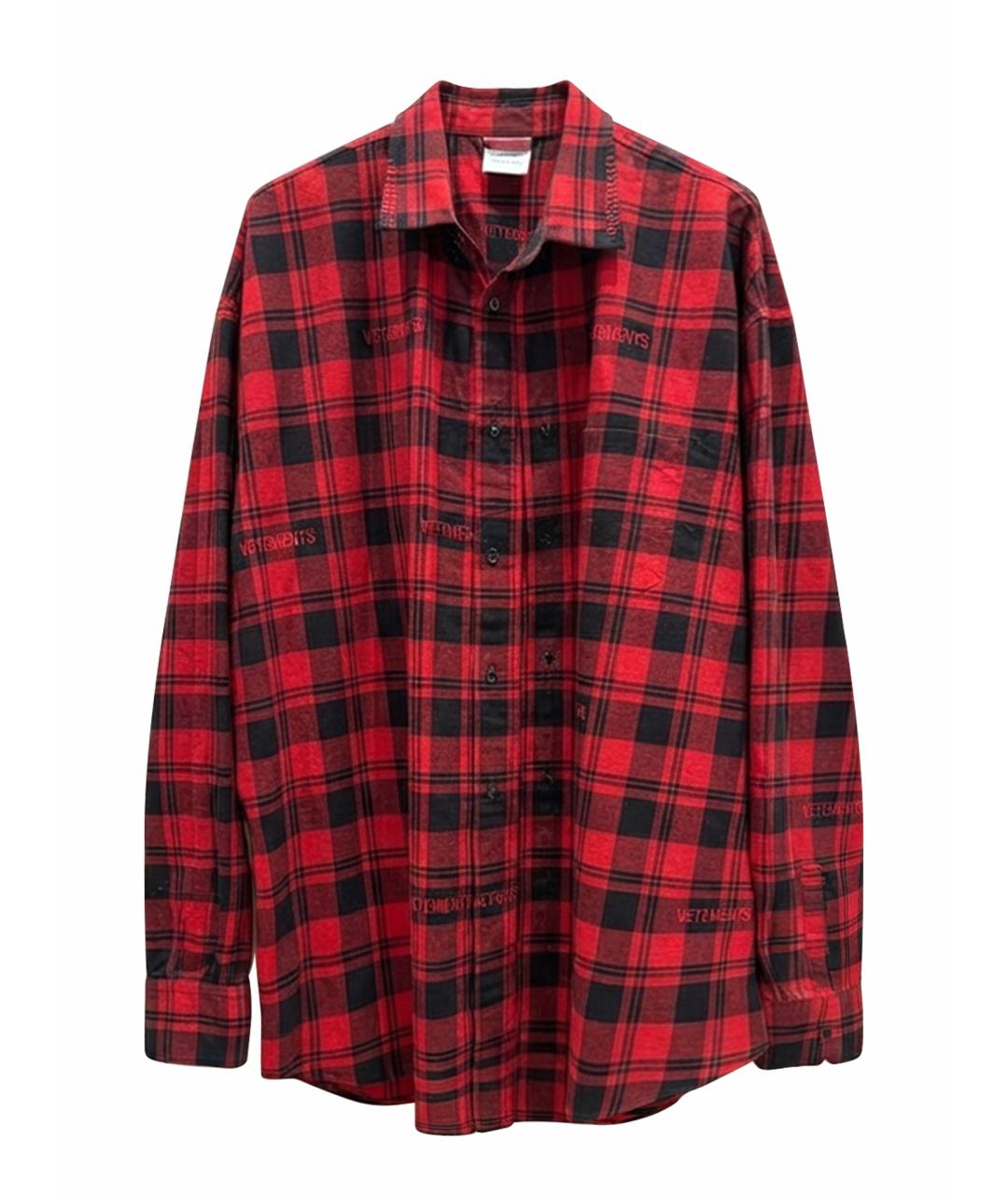 VETEMENTS Красная хлопковая рубашка, фото 1