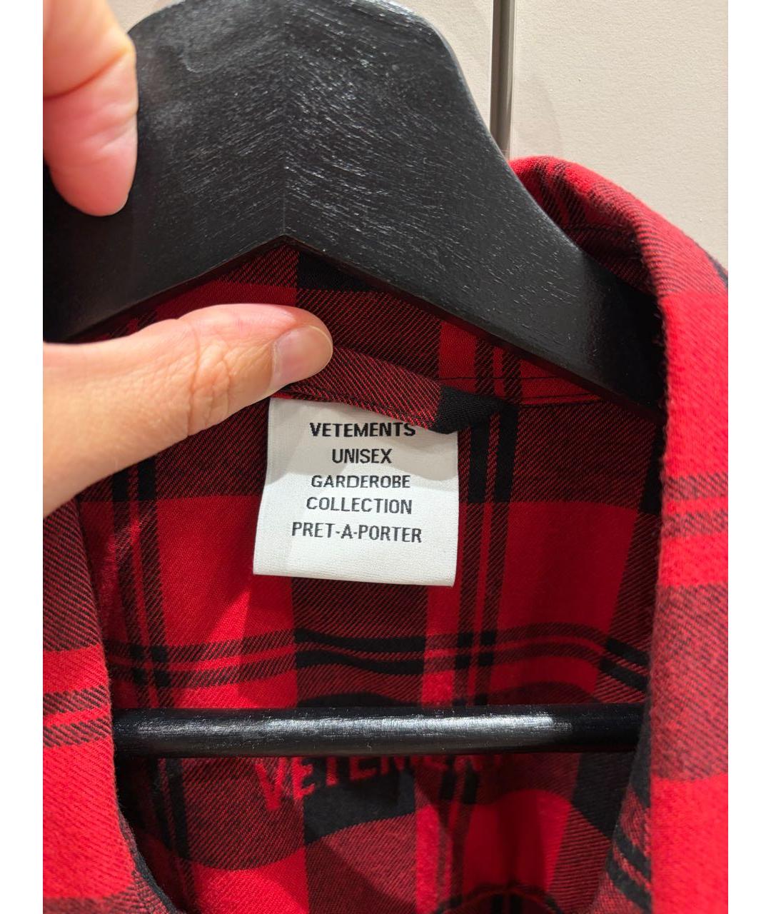 VETEMENTS Красная хлопковая рубашка, фото 5